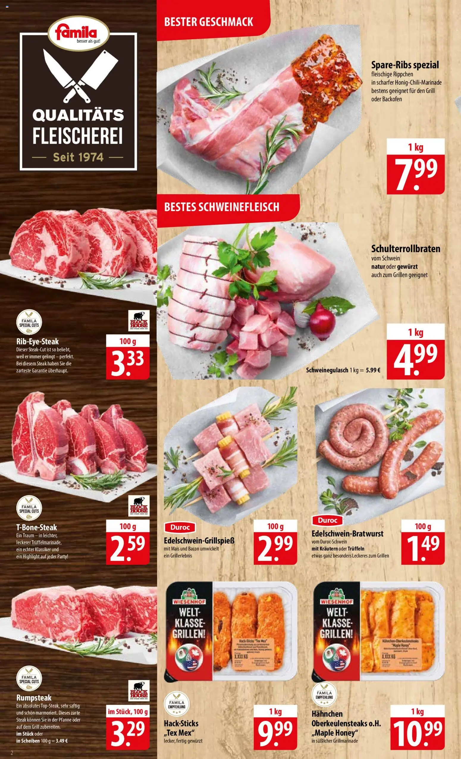 Famila Prospekt – gültig ab 08.06.2026 | Seite: 2 | Produkte: Grill, Hahnchen, Backofen, Schweinefleisch