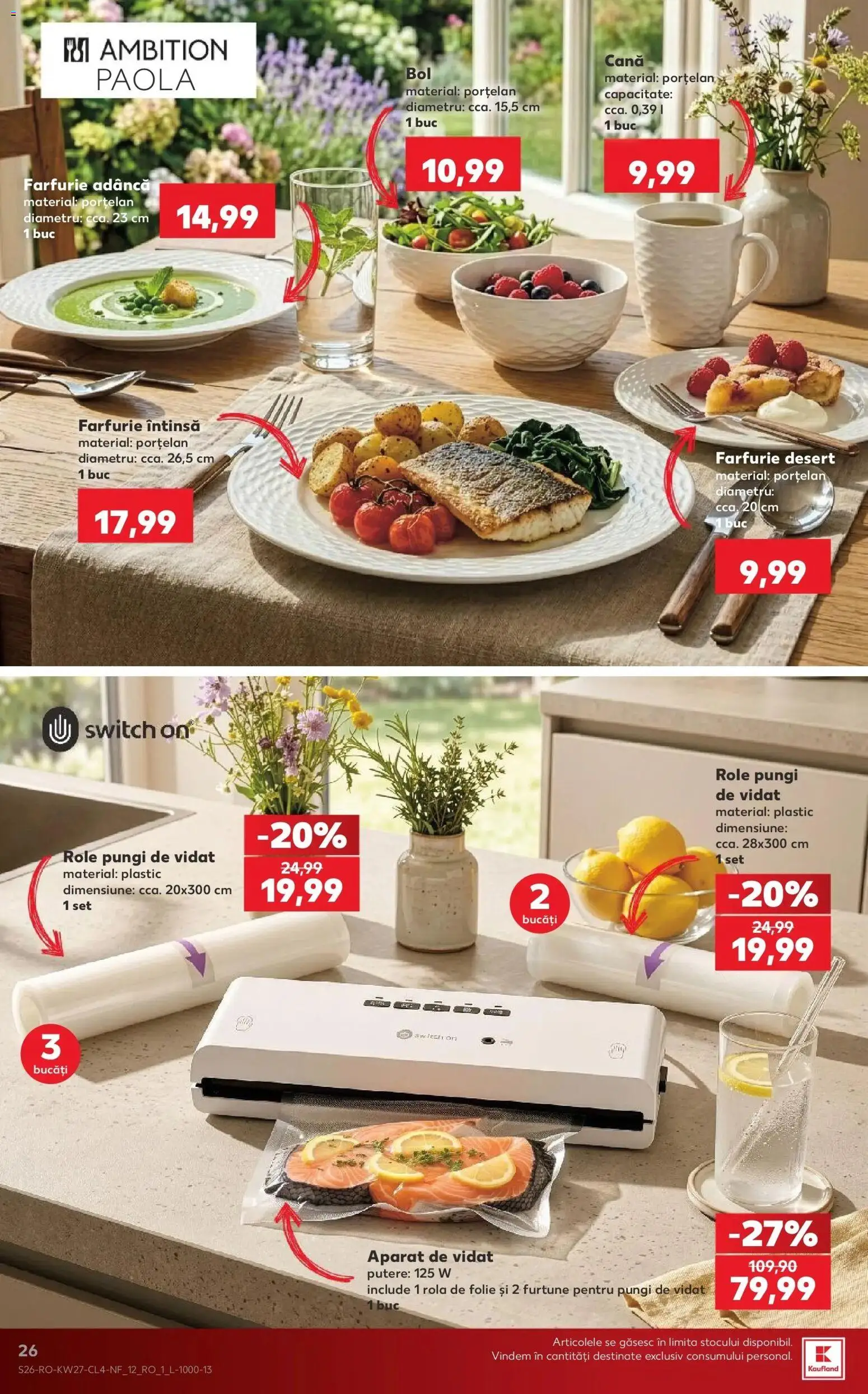 Noul catalog Kaufland – valabil de la 01.07.2026 | Pagină: 26 | Produse: Role, Farfurie