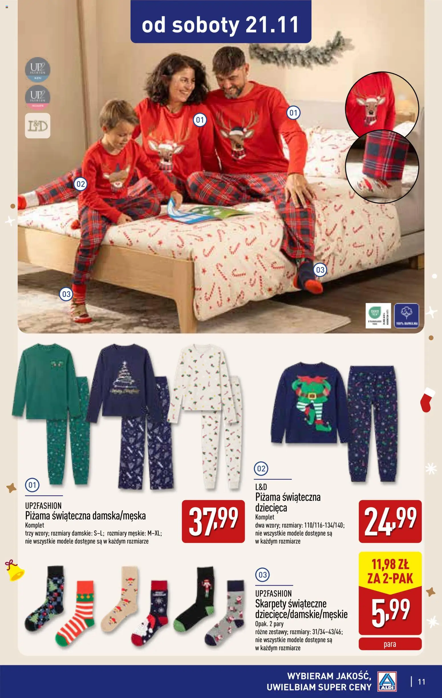 Aldi gazetka - Katalog prezentowy od 28.10.2026 | Strona: 11 | Produkty: Skarpety, Piżama