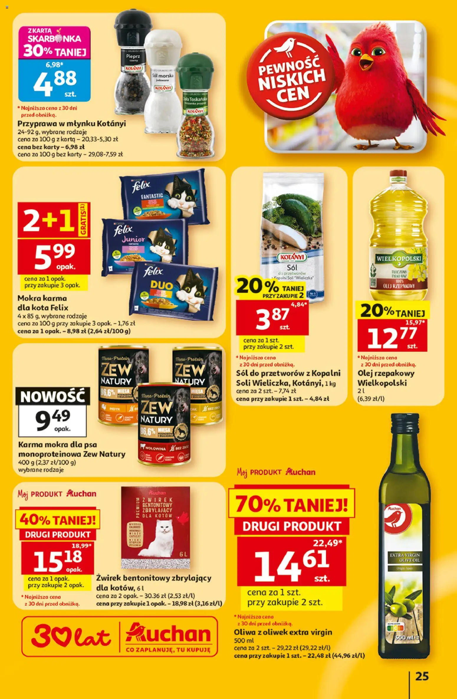 Auchan gazetka - 30 Lat Hipermarket od 02.07.2026 | Strona: 25 | Produkty: Oliwa z oliwek, Oliwa z oliwek extra virgin, Sól morska, Wołowina