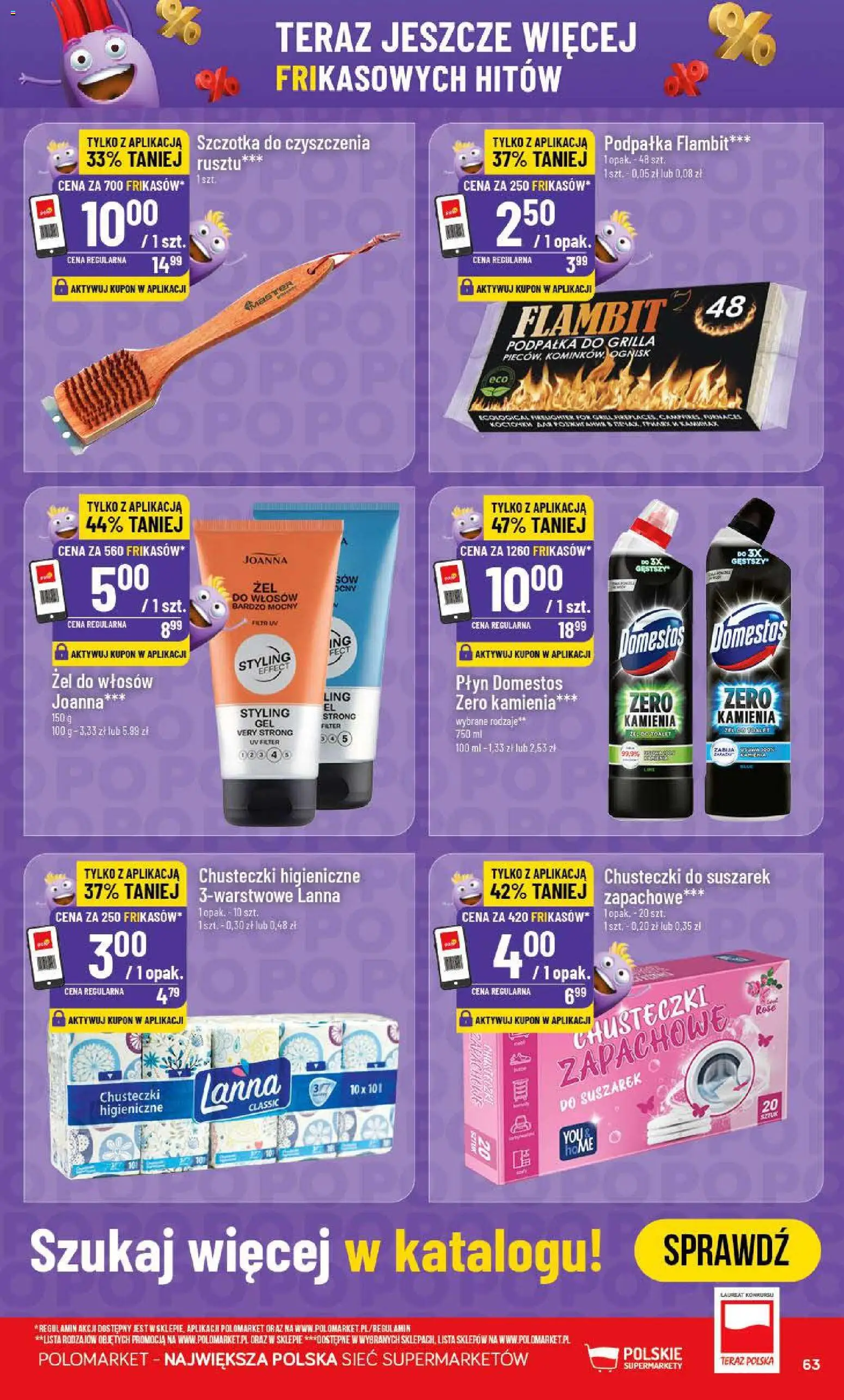 POLOmarket gazetka od 15.07.2026 | Strona: 63 | Produkty: Chusteczki higieniczne, Domestos, Szczotka