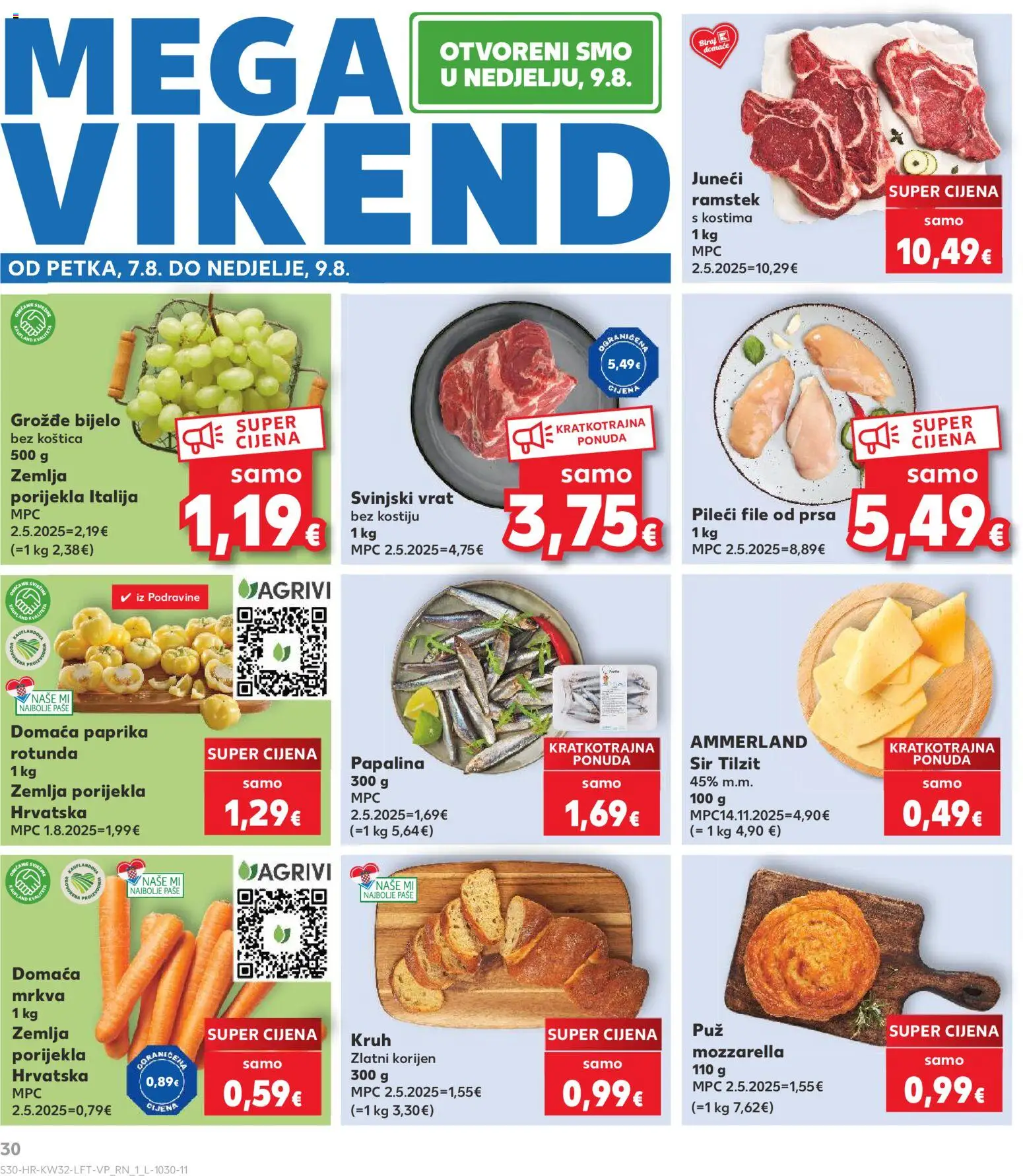 Kaufland katalog | vrijedi od 06.08.2026 | Stranica: 30 | Proizvodi: File, Vrat, Mrkva, Grožđe