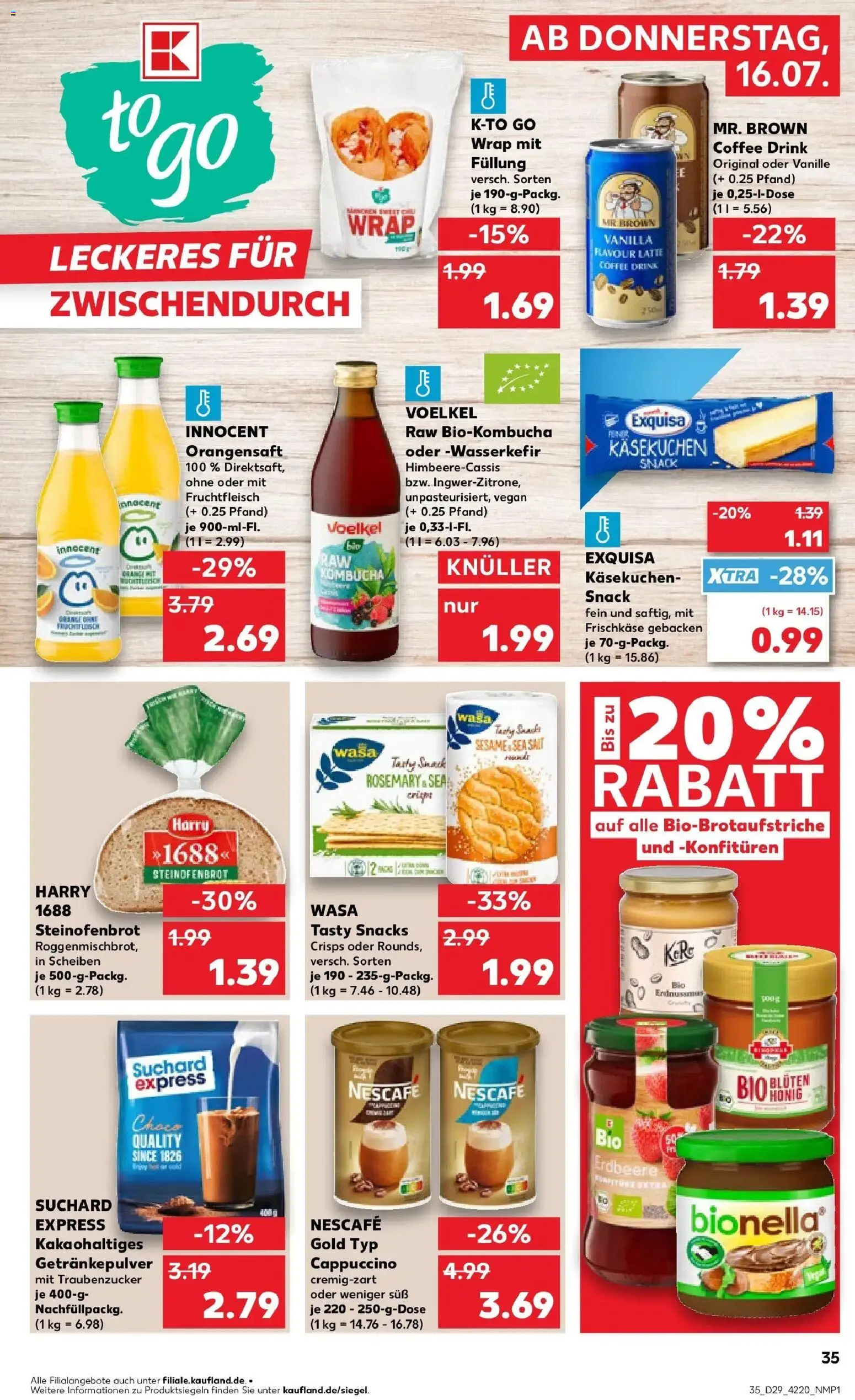 Kaufland Prospekt Köln – gültig ab 16.07.2026 | Seite: 35 | Produkte: Nescafe, Orangensaft, Exquisa, Vanille