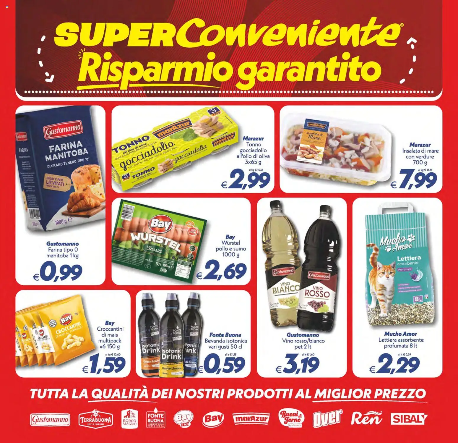 Volantino SuperConveniente del 02/10/2026 | Pagina: 16 | Prodotti: Insalata, Wurstel, Tonno, Mais
