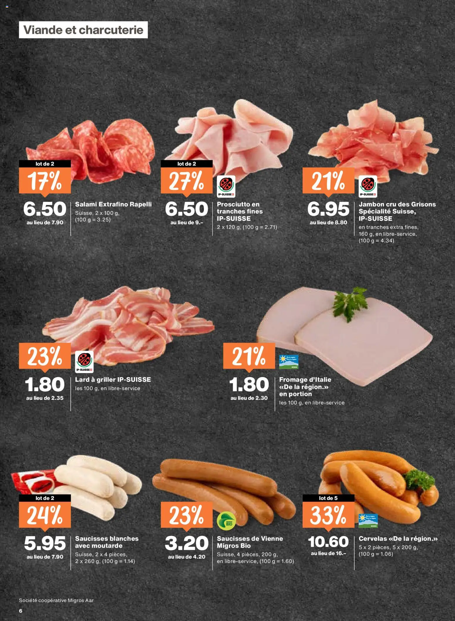 Migros aktionen FR – gültig ab 24.09.2026 | Seite: 6 | Produkte: Salami, Griller