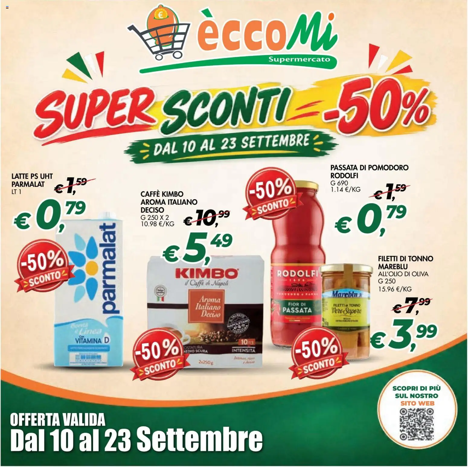 Volantino Coal del 10/09/2026 | Pagina: 1 | Prodotti: Pomodoro, Latte, Passata di pomodoro, Kimbo