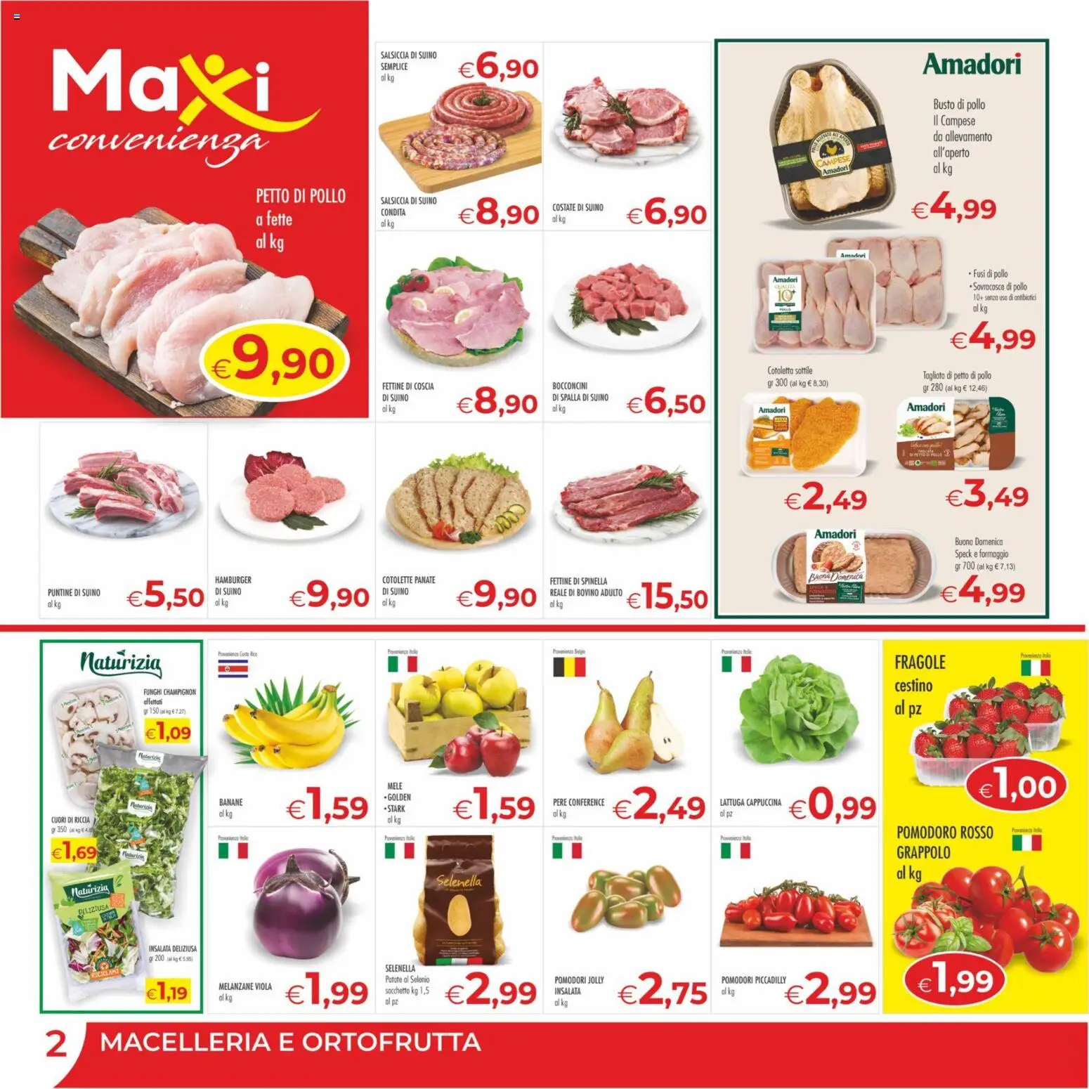 Volantino MerSi Supermercati del 06.05.2026 | Pagina: 2 | Prodotti: Bovino, Banane, Formaggio, Lattuga