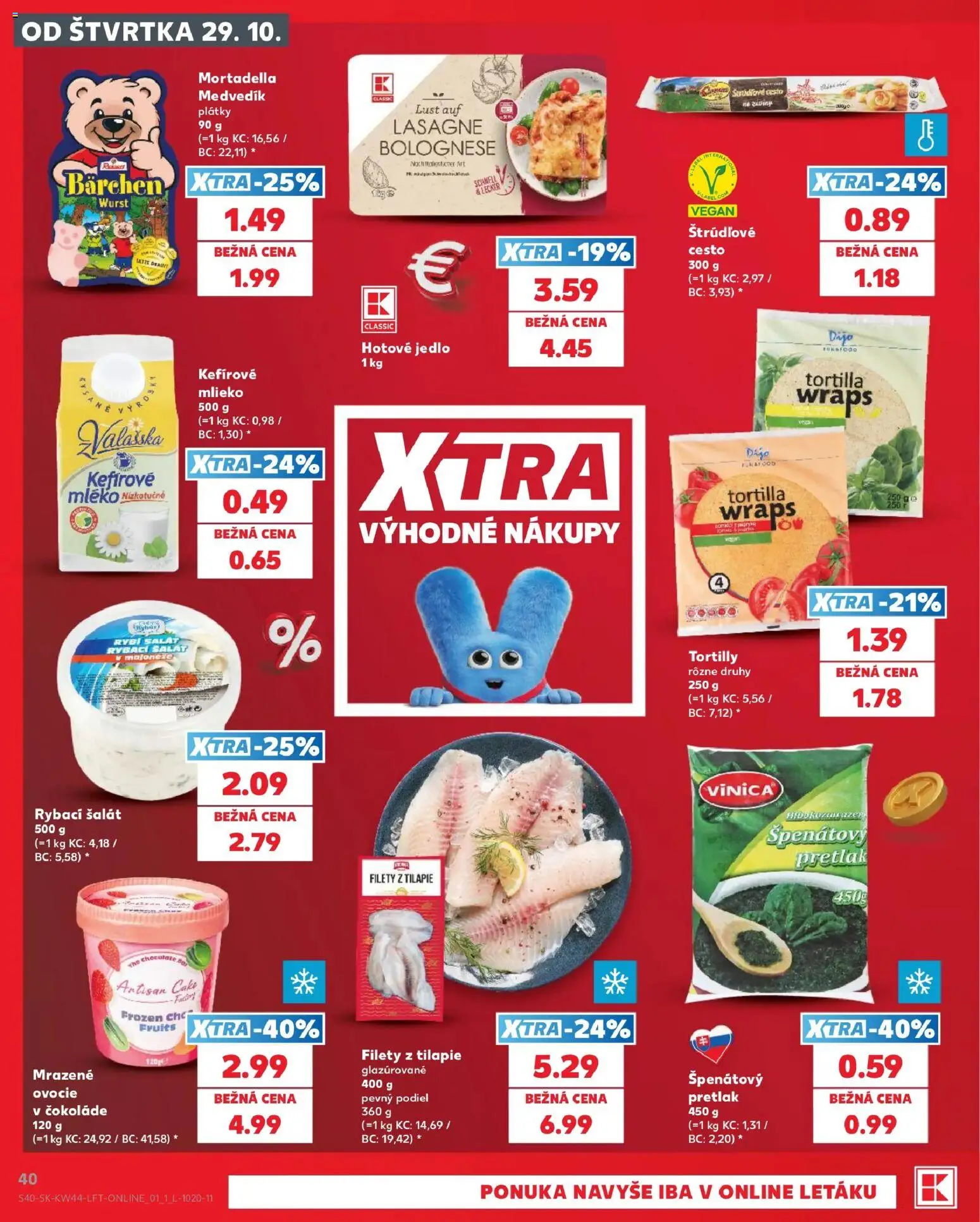 Nové Kaufland akcie – leták je platný od 29.10.2026 | Strana: 40 | Produkty: Mlieko, Cesto, Pretlak, Lasagne