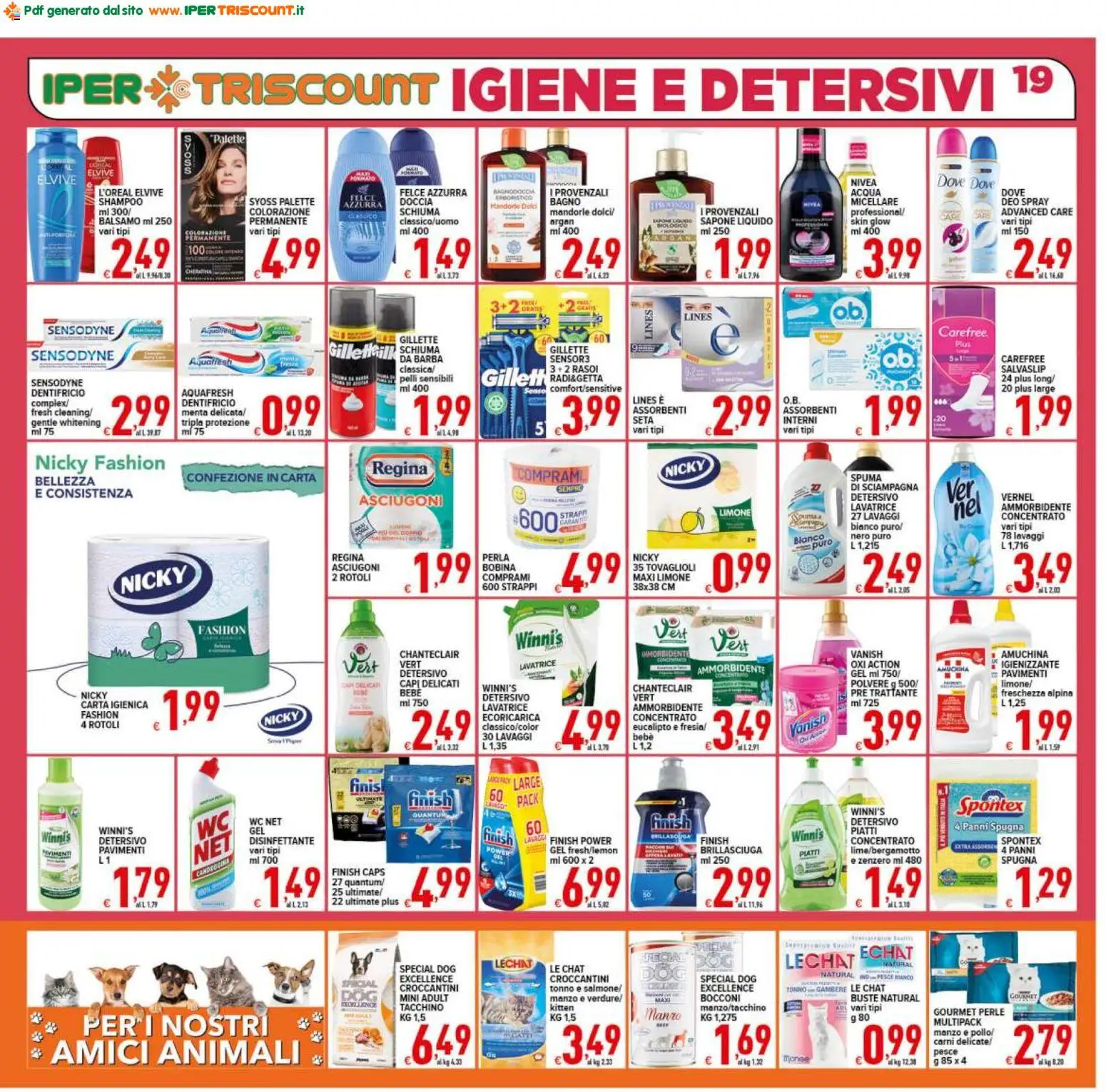 Volantino Ipertriscount del 20.05.2026 | Pagina: 19 | Prodotti: Ammorbidente, Acqua, Tacchino, Bagno