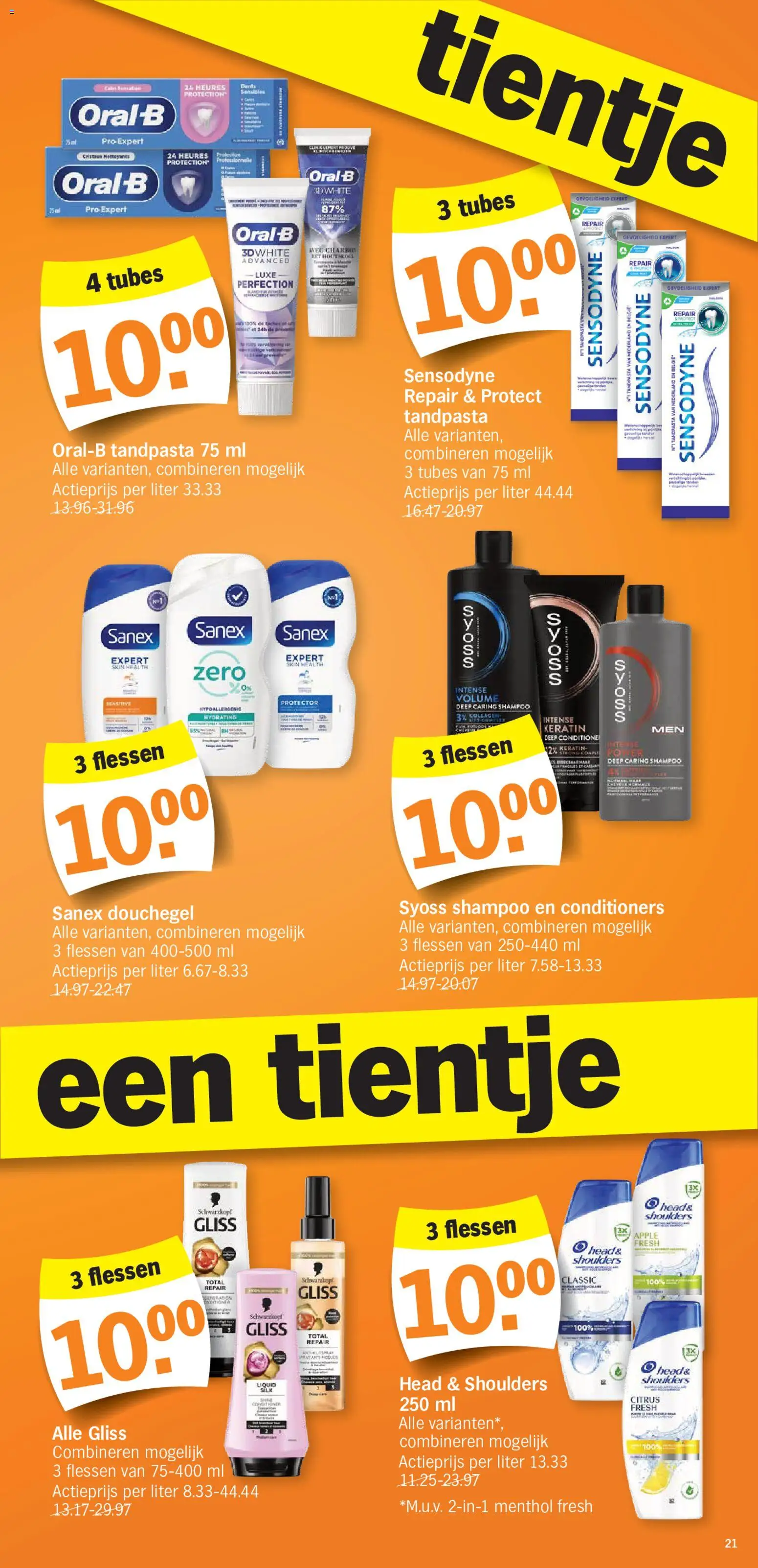 {H1} | Pagina: 21 | Producten: Head & Shoulders, Houtskool, Douchegel, Tandpasta