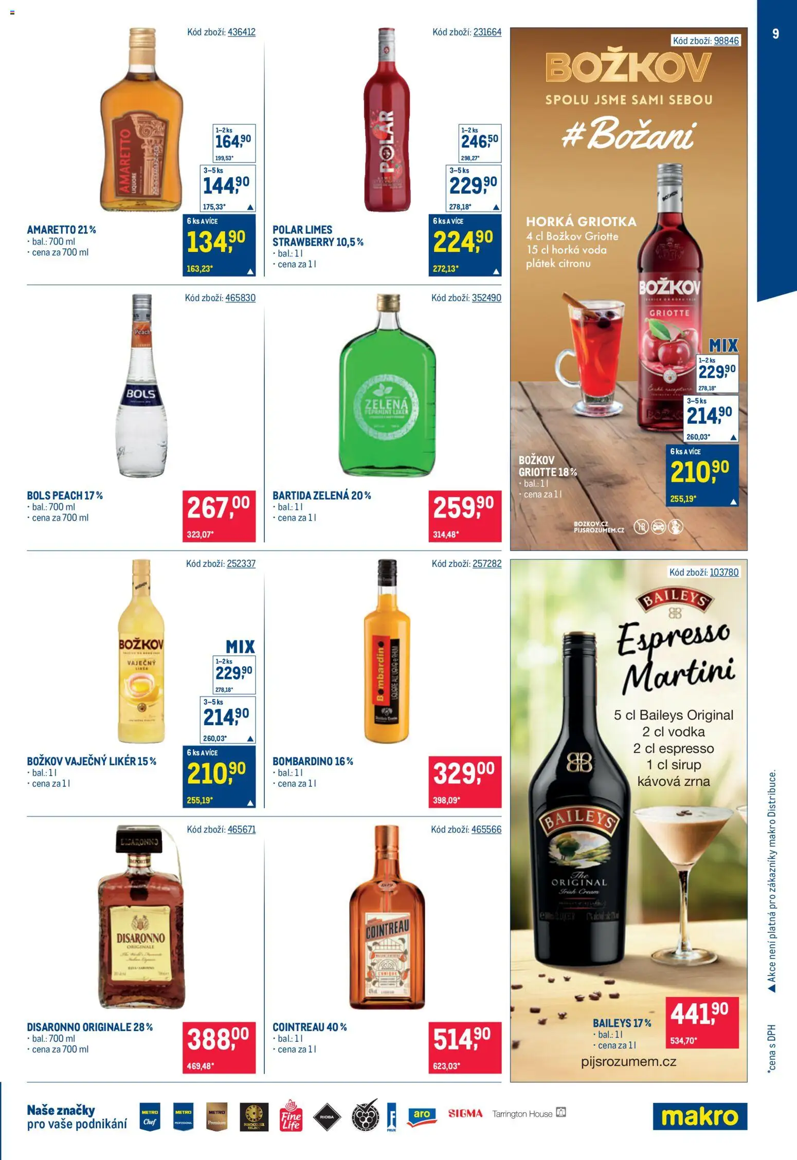 Makro leták - Bar od 07.10.2026 | Strana: 9 | Produkty: Cointreau, Martini, Likér, Sirup