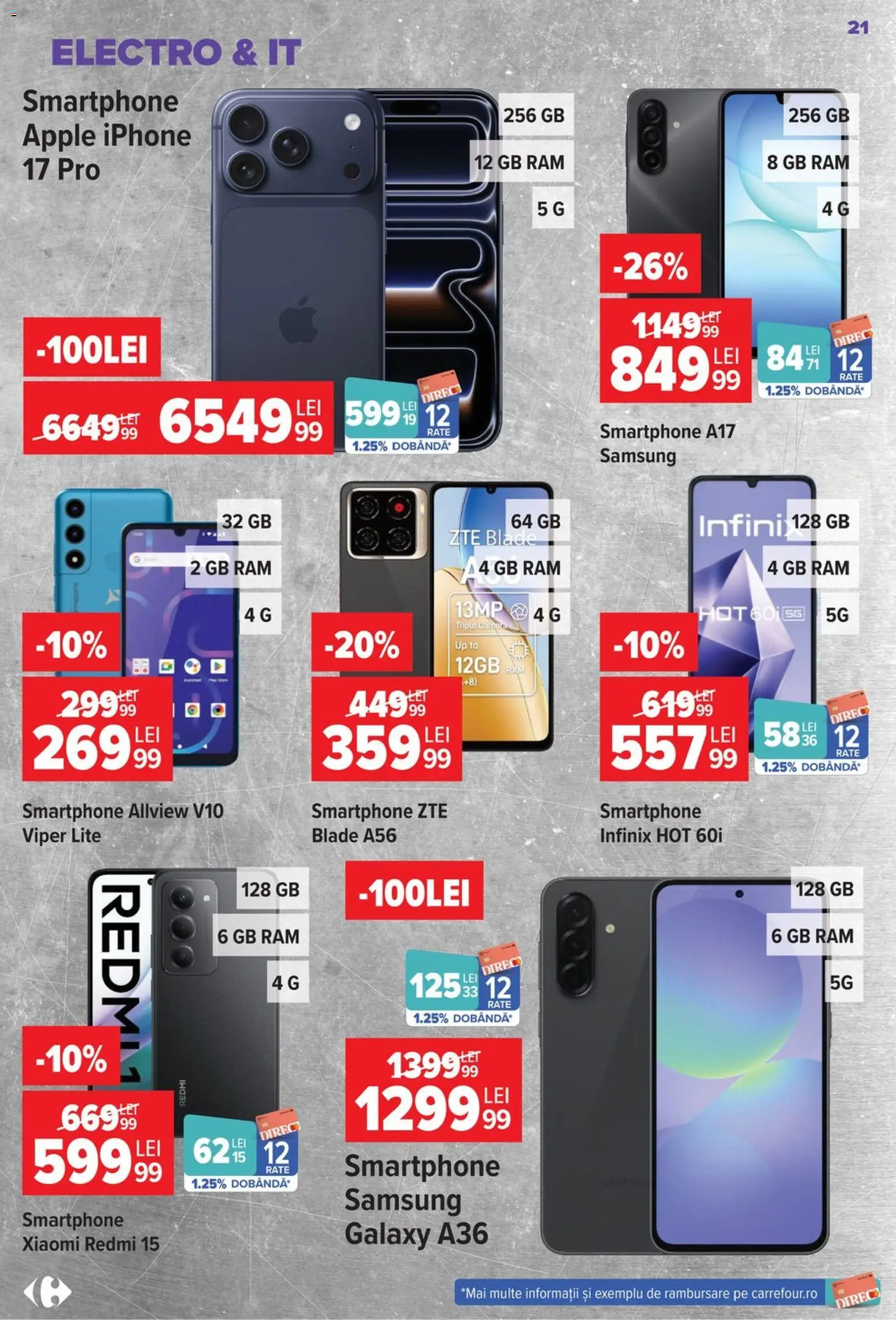 Noul catalog Carrefour – valabil de la 22.07.2026 | Pagină: 21 | Produse: Smartphone, Apple