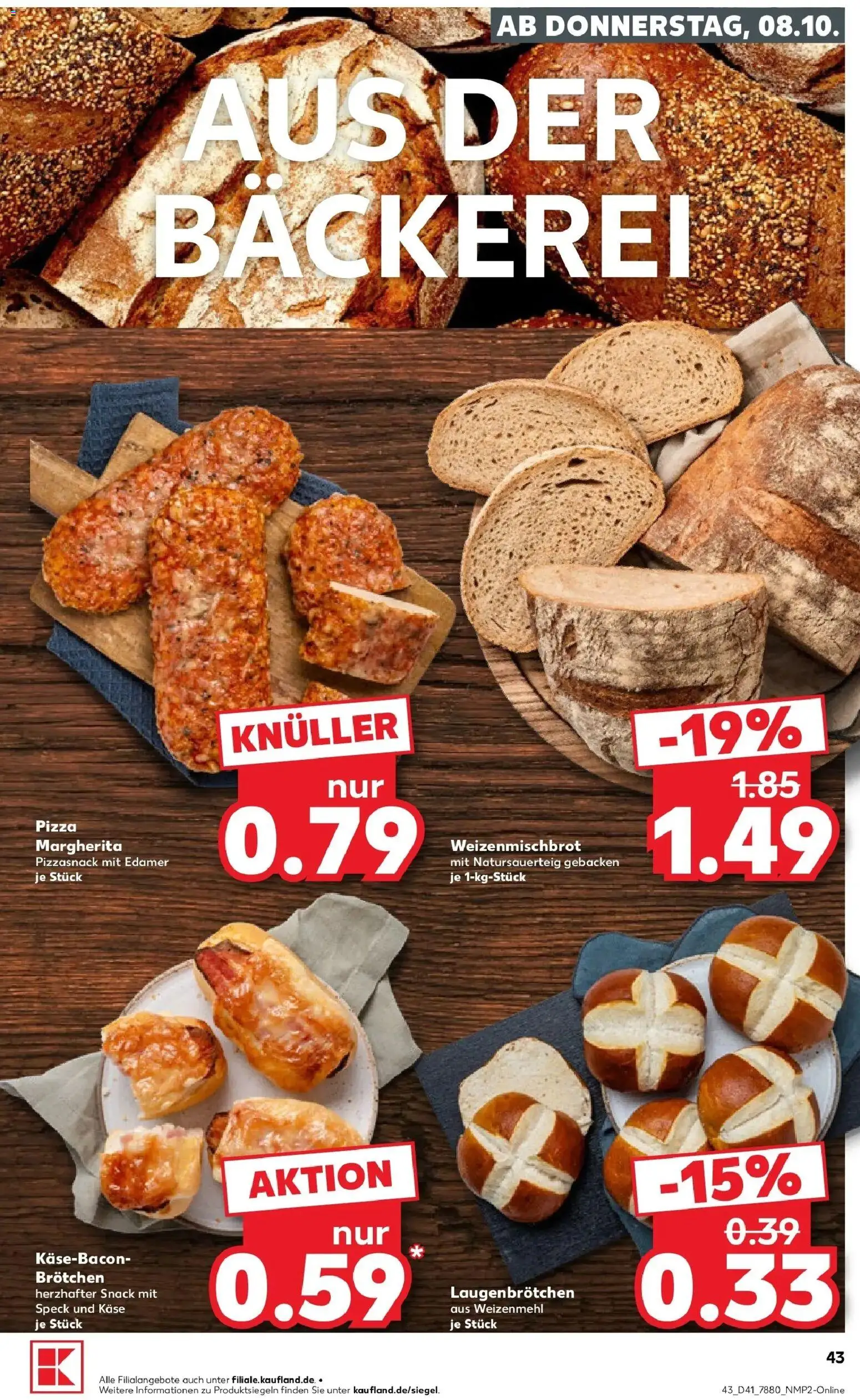 Prospekt Kaufland ab 05.10.2026 » Angebote Online zum Blättern | Seite: 53 | Produkte: Bäckerei, Käse, Edamer, Pizza