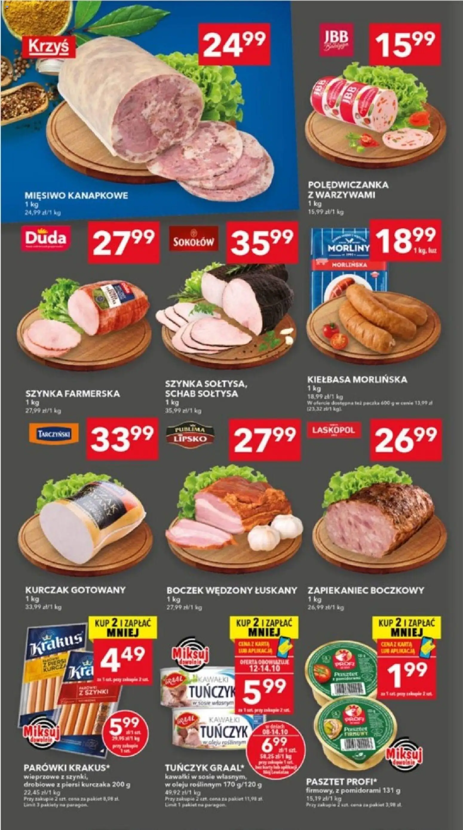 Lewiatan gazetka - Lublin od 08.10.2026 | Strona: 2 | Produkty: Kiełbasa, Karta, Kurczak, Boczek wędzony