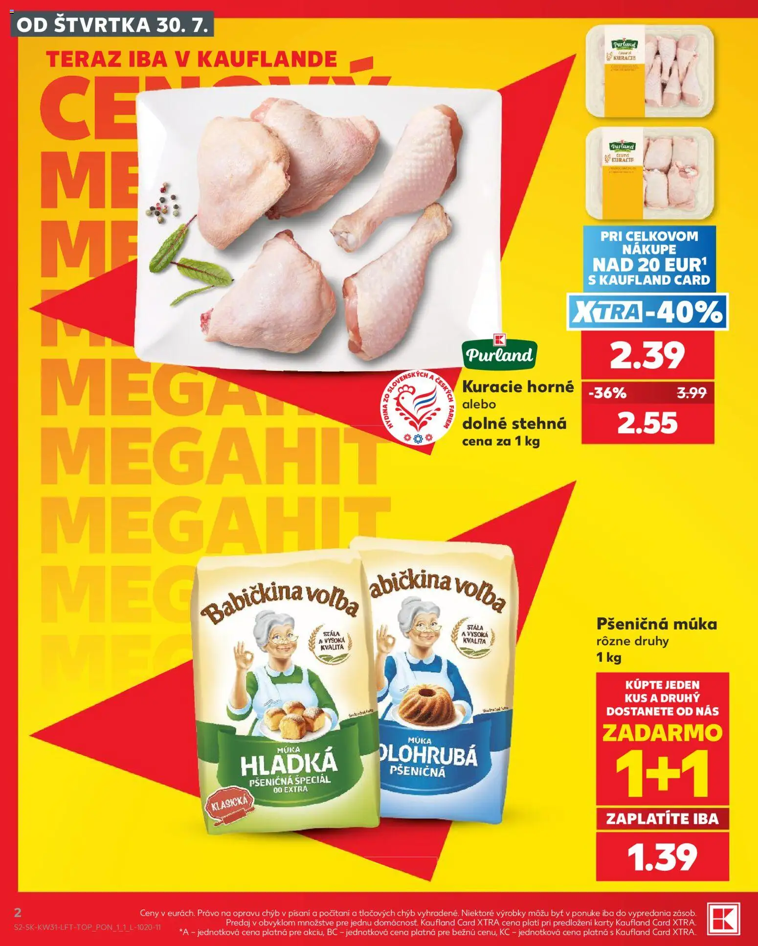 Nové Kaufland akcie – leták je platný od 30.07.2026 | Strana: 2 | Produkty: Pšeničná múka, Múka