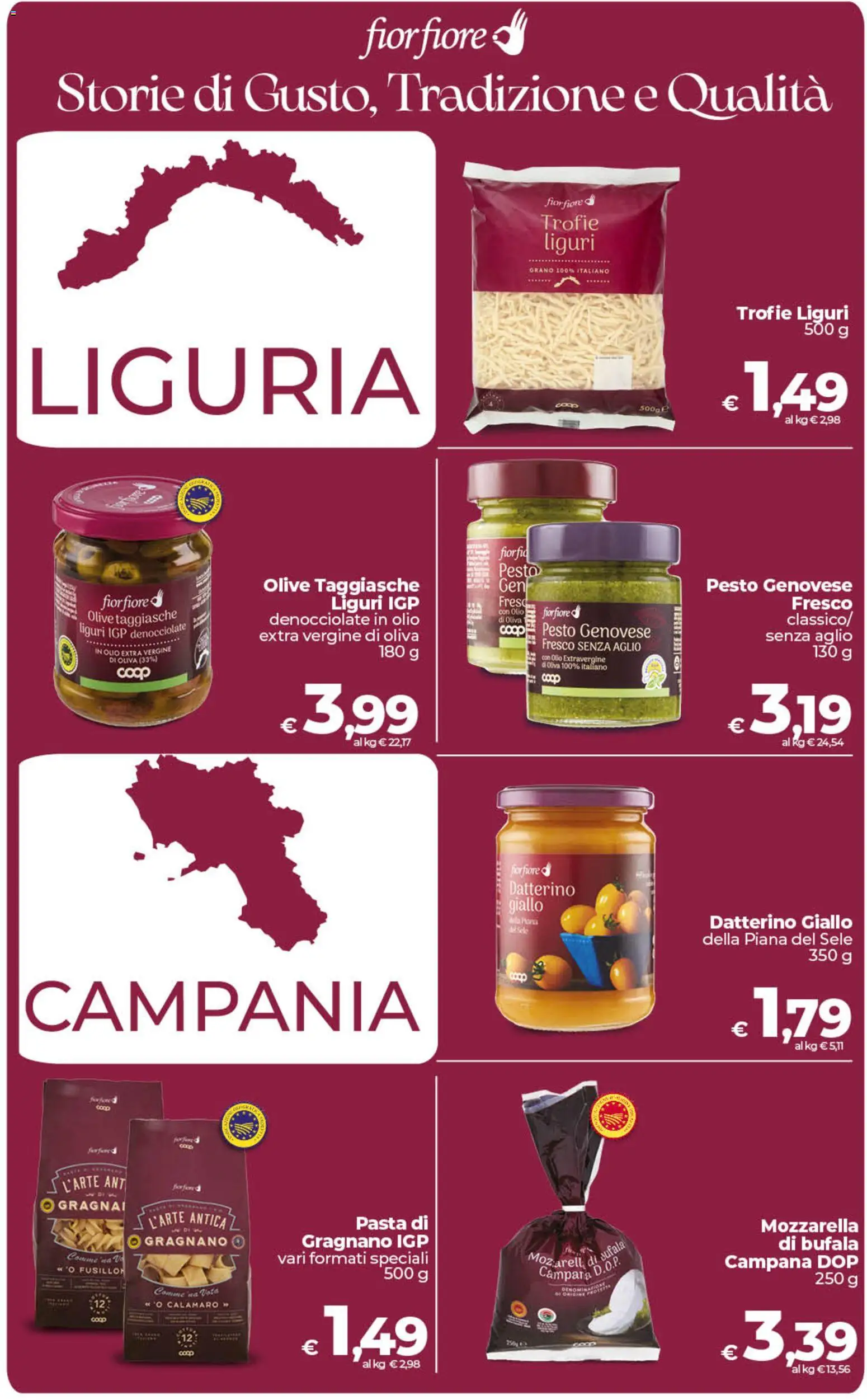 Volantino COOP del 21/07/2026 | Pagina: 8 | Prodotti: Mozzarella, Olio, Pasta, Pesto