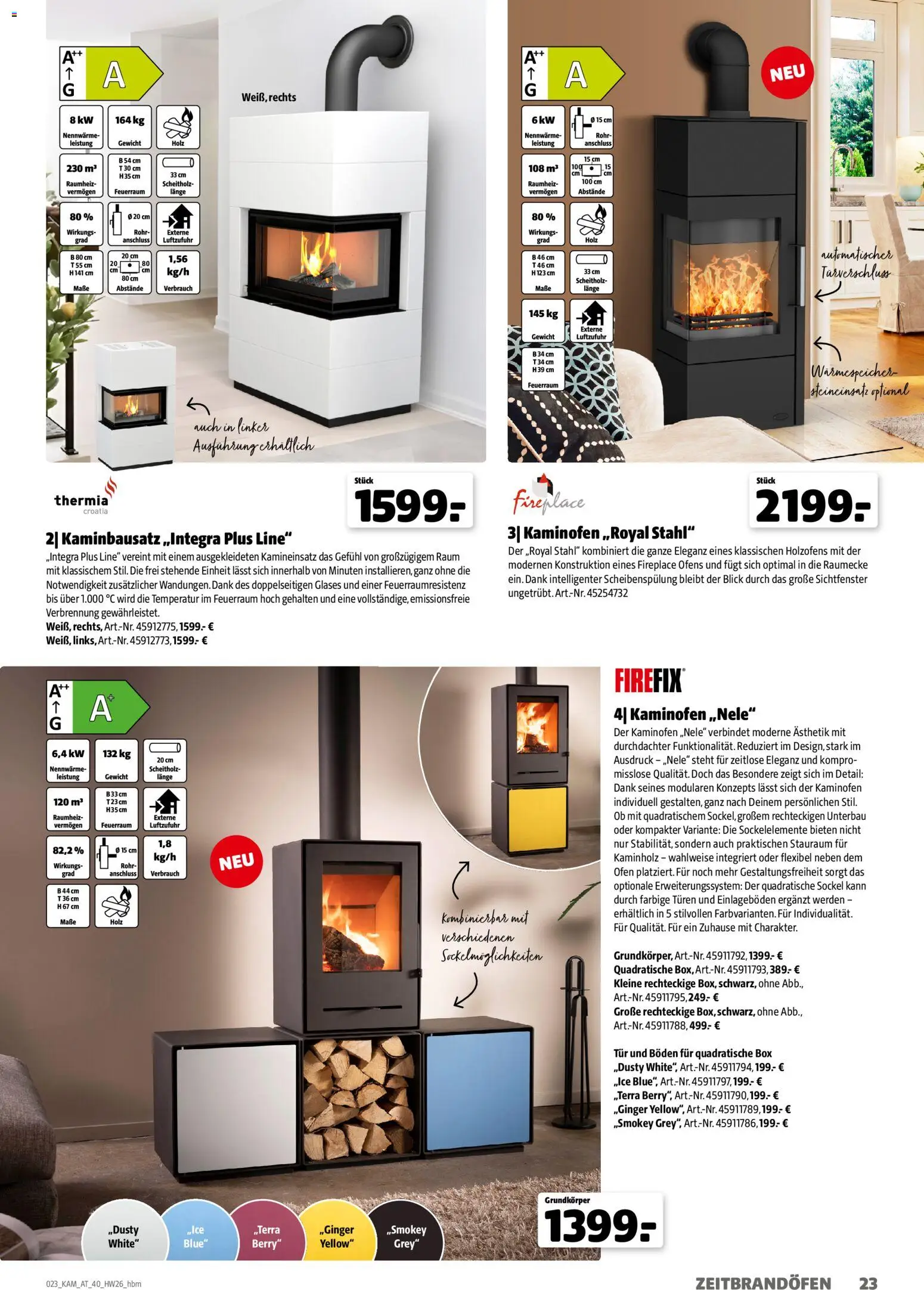 Hagebau Kaminofen und Zubehör gültig ab 29.07.2026 | Seite: 23 | Produkte: Ofen, Gewicht, Box