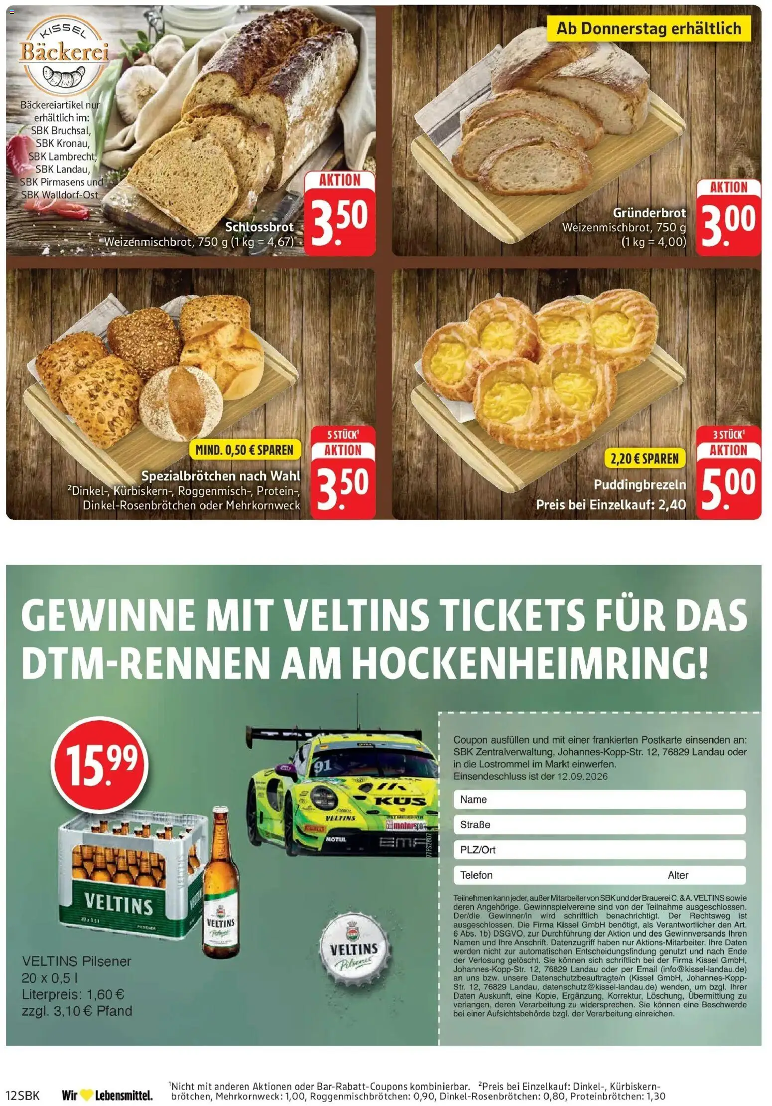 Edeka Prospekt Pirmasens (ab 31.08.2026) » Angebote Online | Seite: 12 | Produkte: Bäckerei, Telefon, Veltins