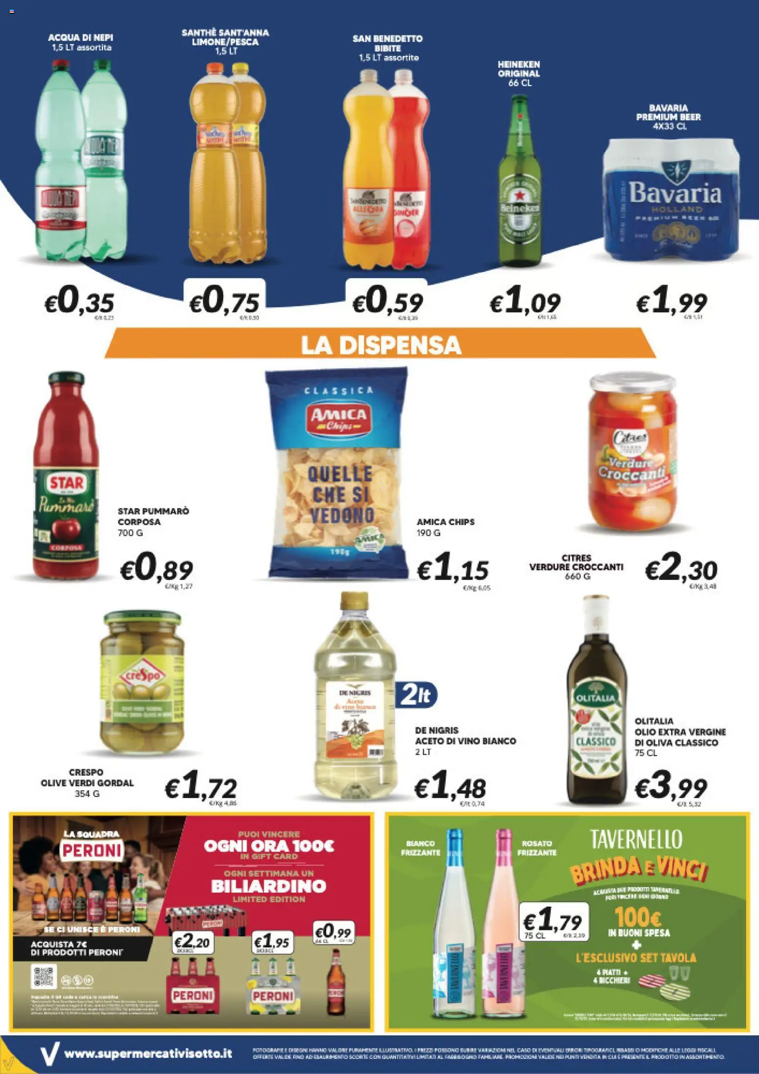 Volantino Visotto del 17.06.2026 | Pagina: 6 | Prodotti: Acqua, Olive, Bibite, Heineken