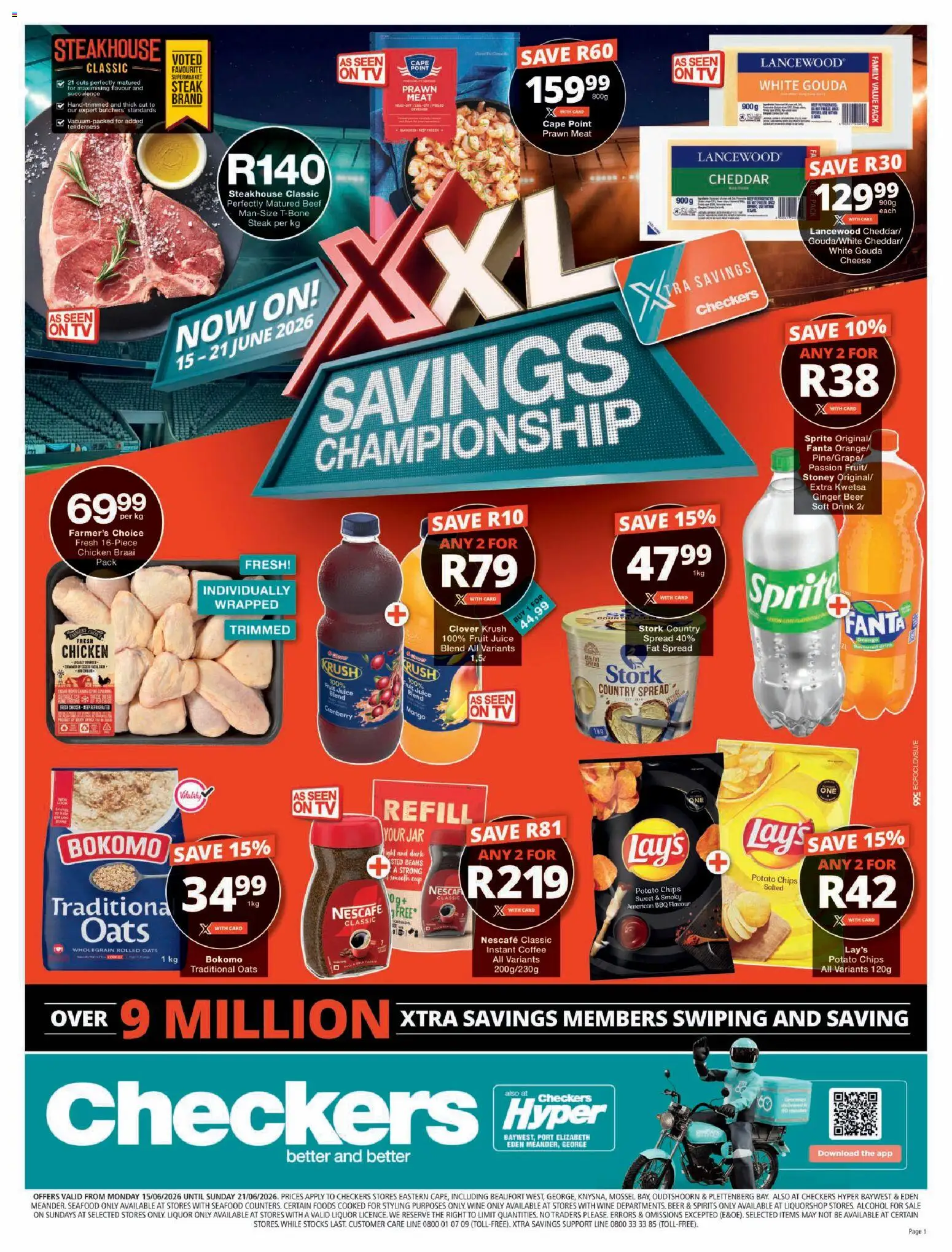 New Checkers catalogue – valid from 15.06.2026 | Page: 1 | Products: Light, Juice, Sprite, Seafood