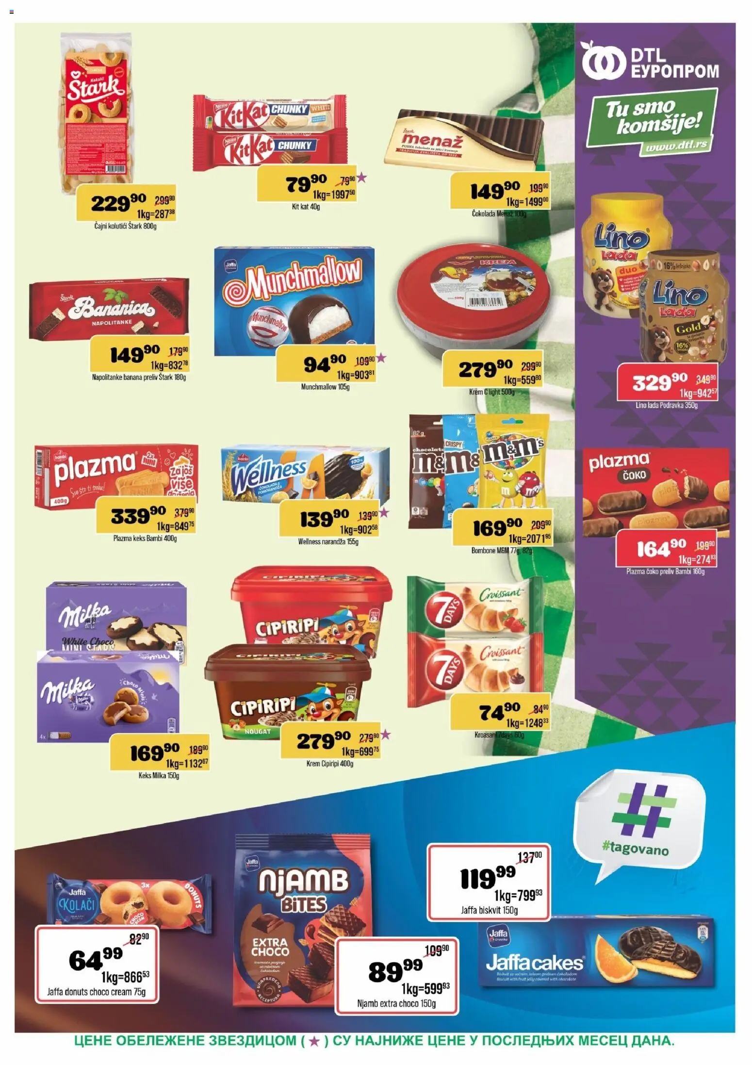 Europrom katalog - važi od 21.10.2026 | Strana: 7 | Proizvode: Bombone, Podravka, Napolitanke, Krem