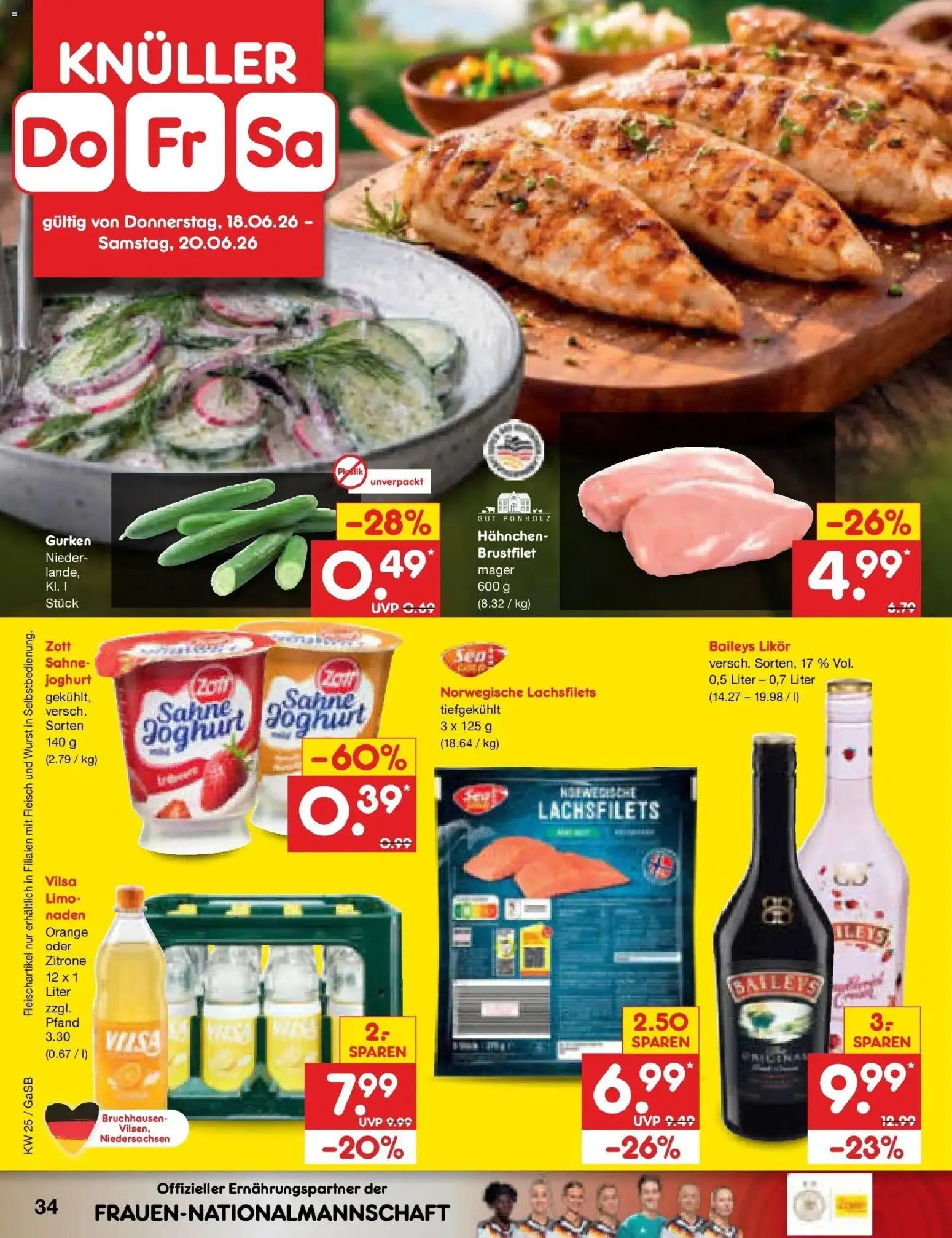 Netto Marken-Discount Prospekt Bremen-Lesum – gültig ab 14.06.2026 | Seite: 46 | Produkte: Joghurt, Zitrone, Sahne, Fleisch