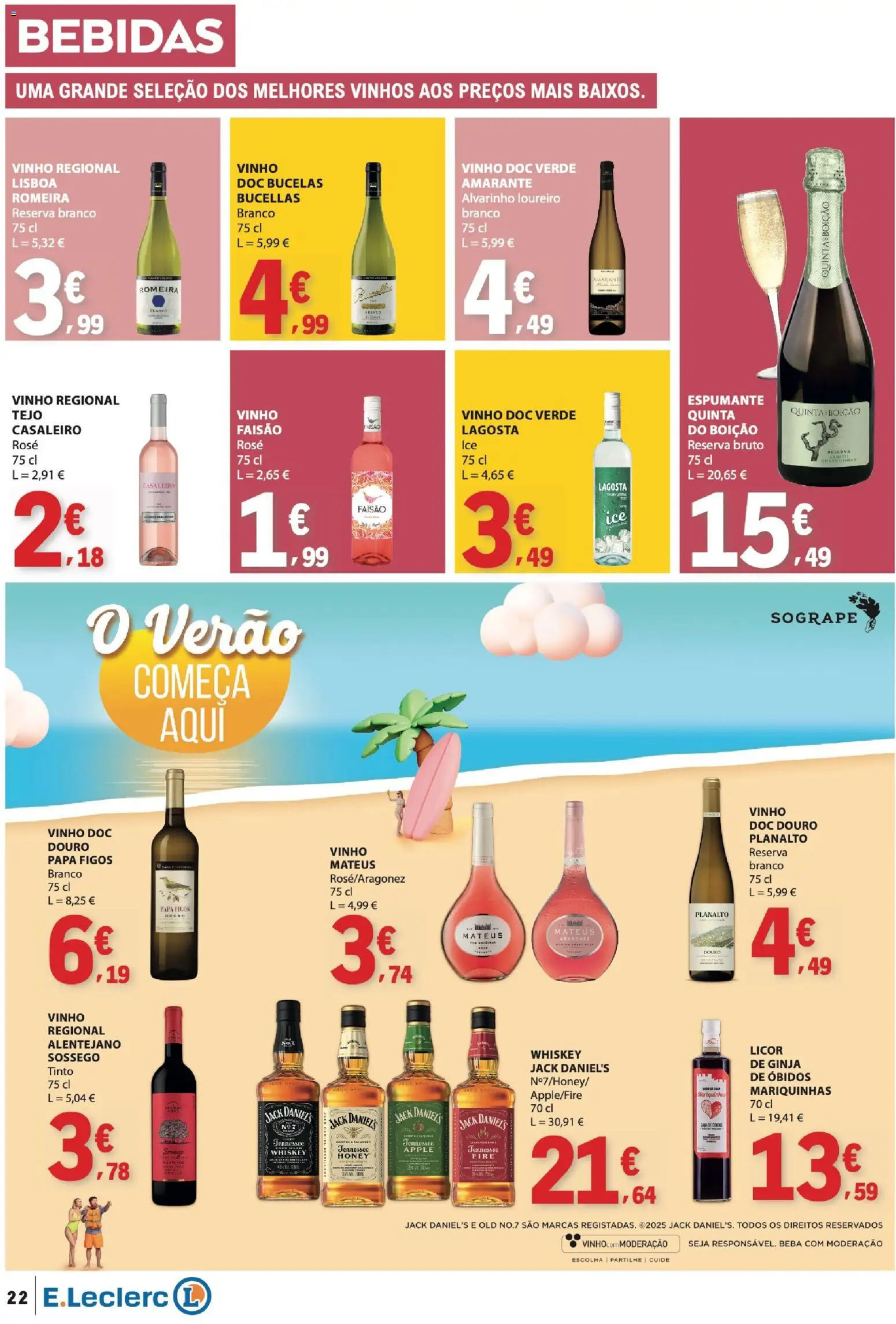 E.Leclerc folheto │ válido de 06/08/2026 | Página: 22 | Produtos: Espumante, Lagosta, Licor, Vinho