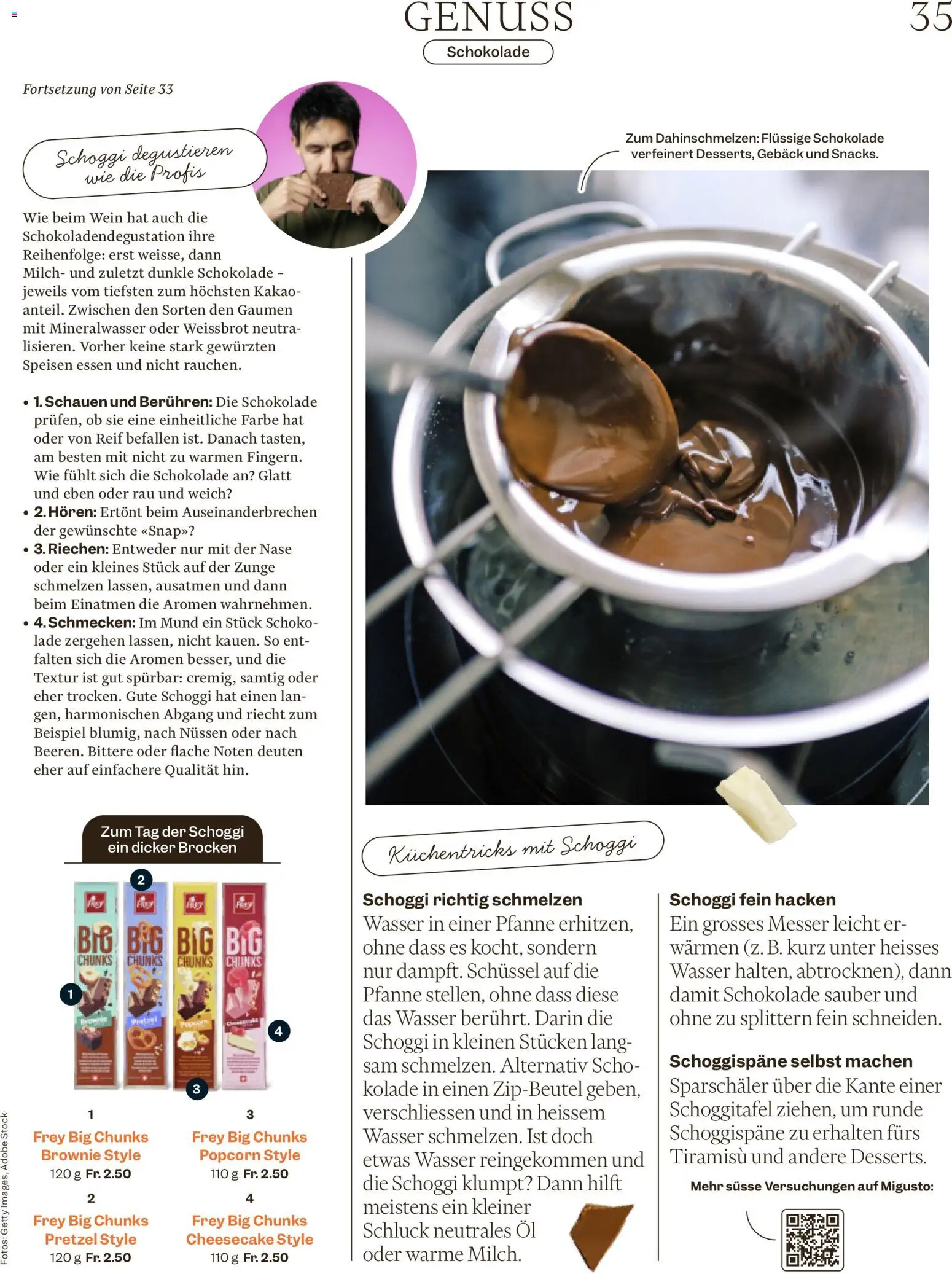 Migros aktionen Magazin – gültig ab 01.07.2026 | Seite: 35 | Produkte: Dunkle schokolade, Milch, Schokolade, Wasser