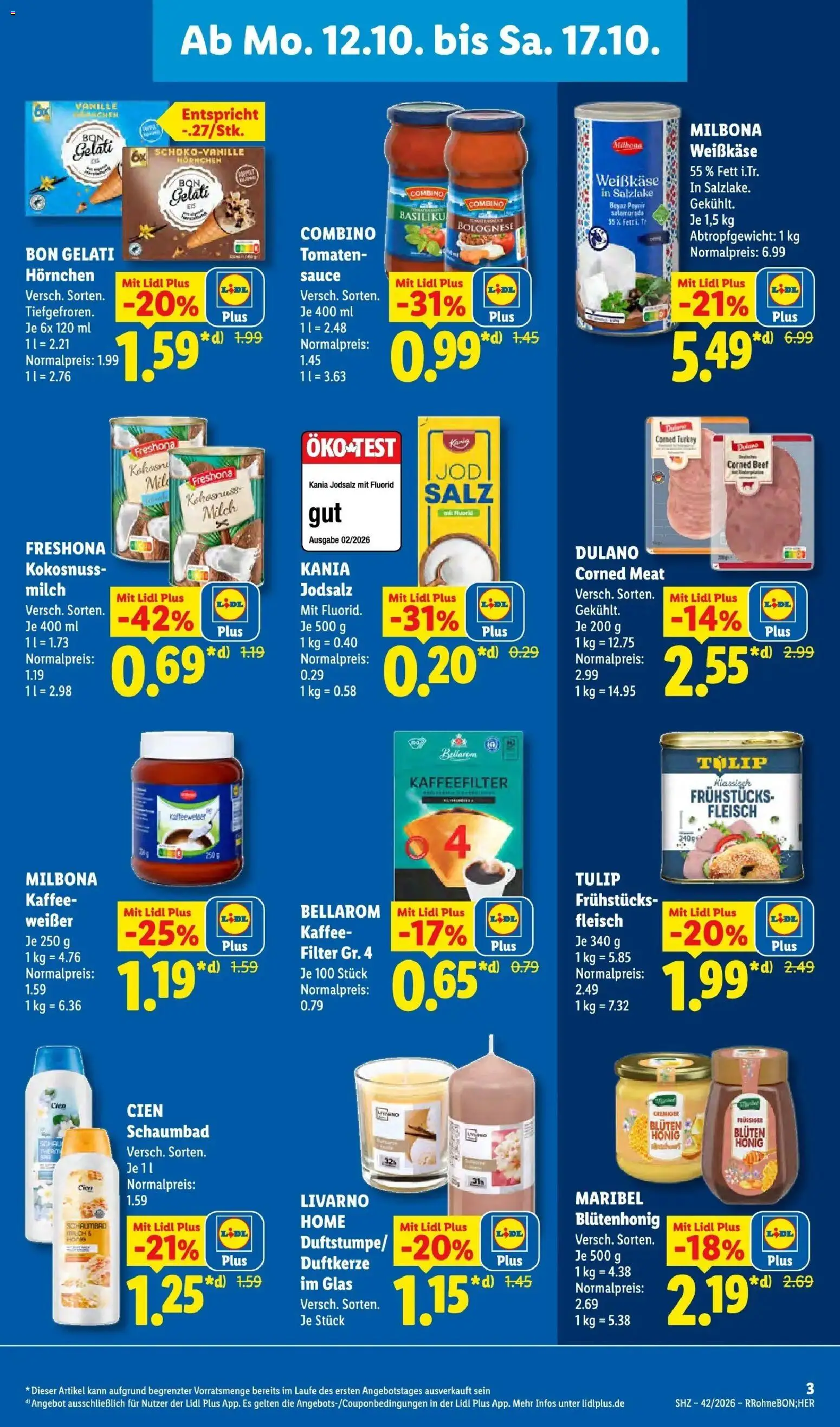 Lidl Prospekt Zülpich (ab 12.10.2026) zum Blättern » Angebote | Seite: 3 | Produkte: Kaffee, Tomaten, Vanille, Salz