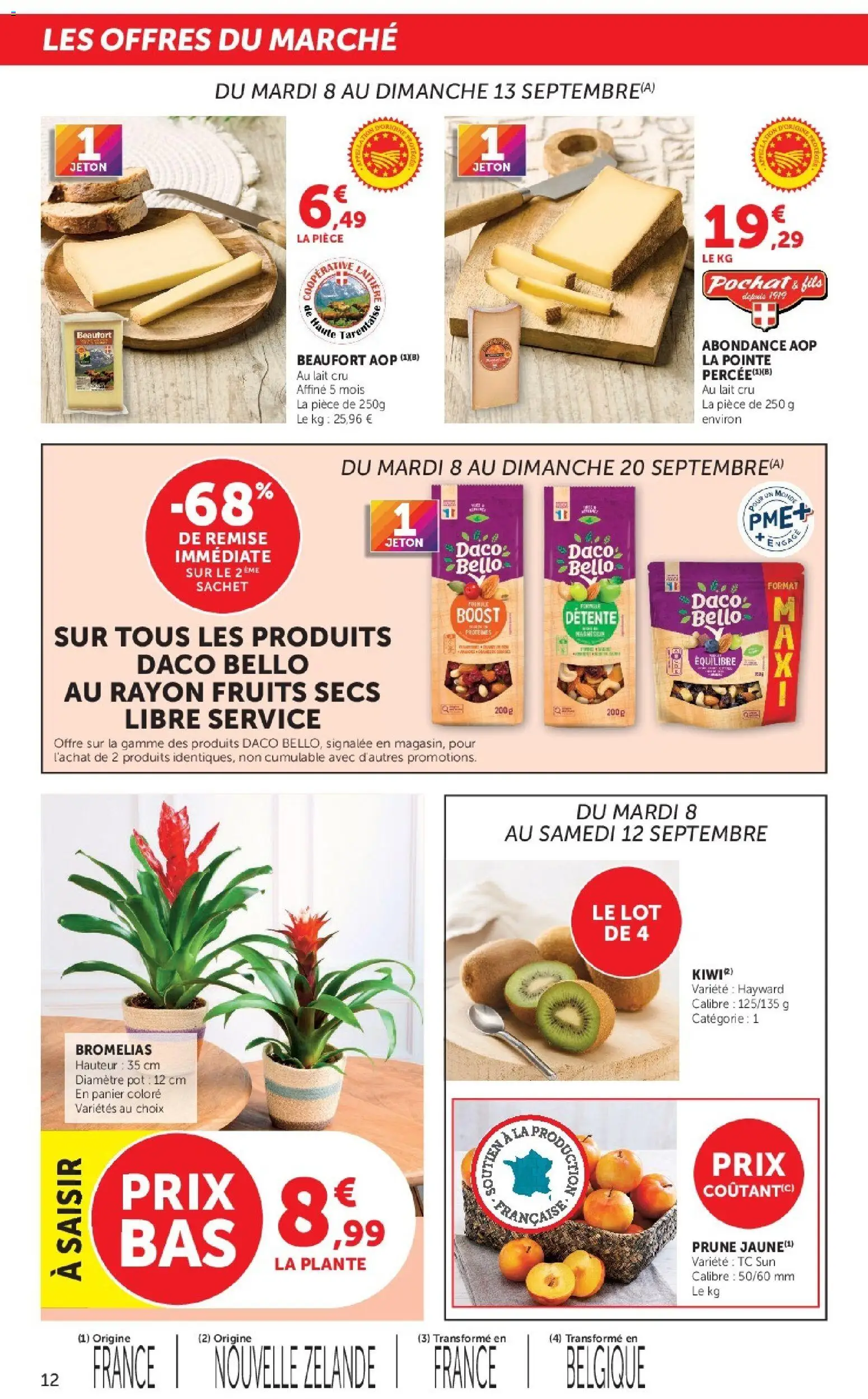 {H1} | Page: 12 | Produits: Beaufort aop, Prune, Laitue, Panier
