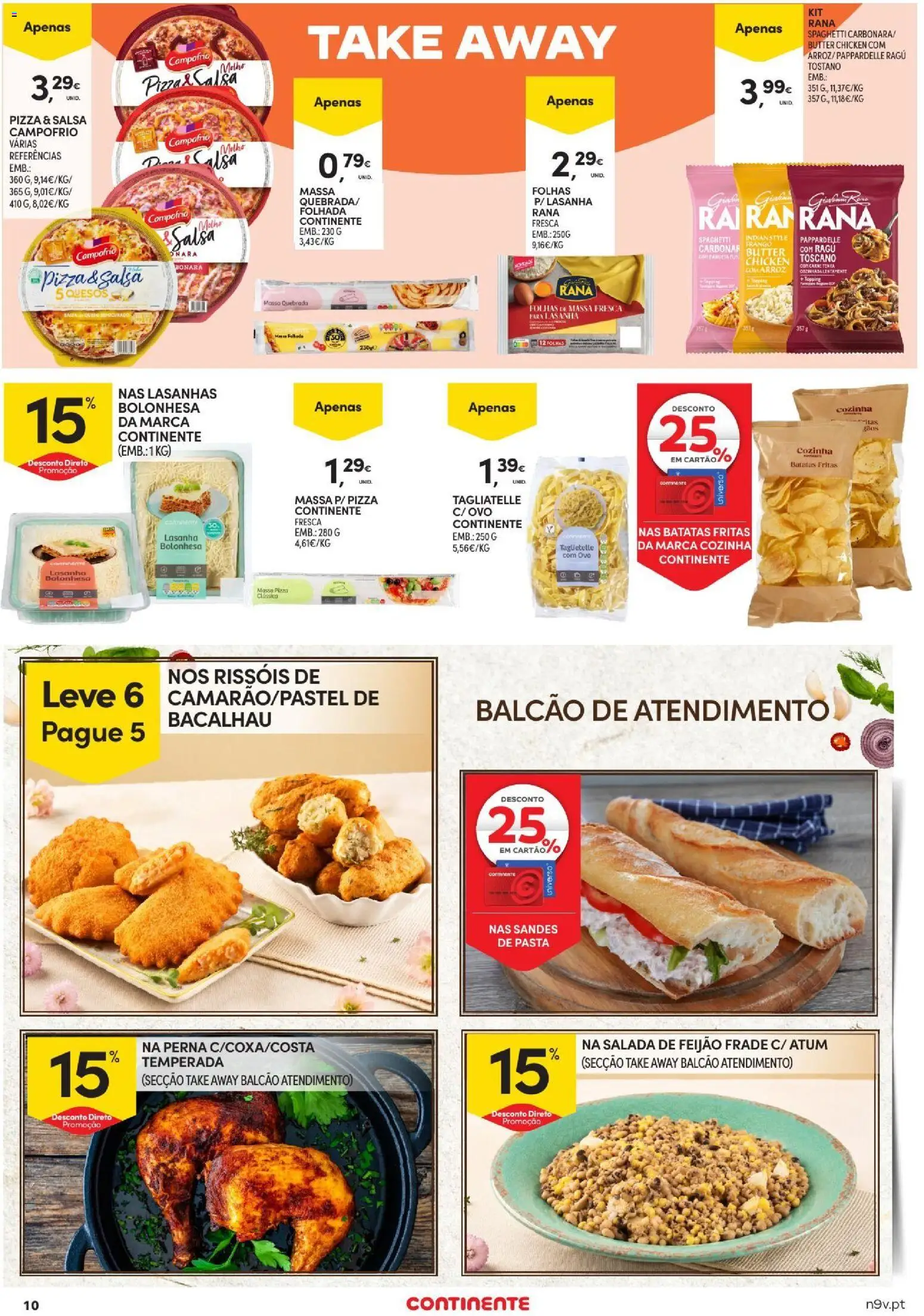 Continente - Açores Folheto Quinzenal │ válido de 23/07/2026 | Página: 10 | Produtos: Bacalhau, Frango, Lasanha, Massa