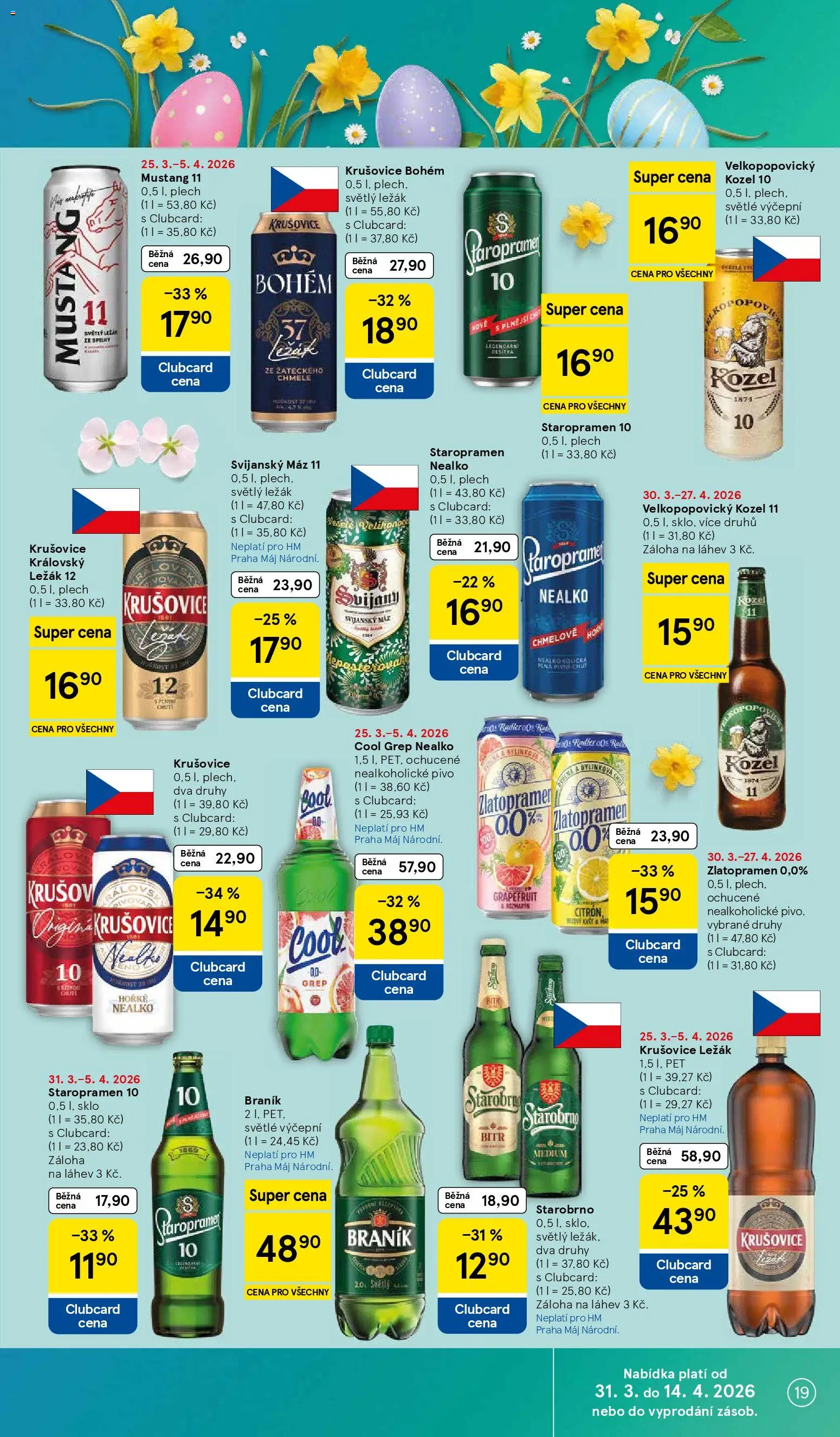 Tesco leták - Hypermarket od 31.03.2026 | Strana: 19 | Produkty: Staropramen 10, Grep, Plech, Citron