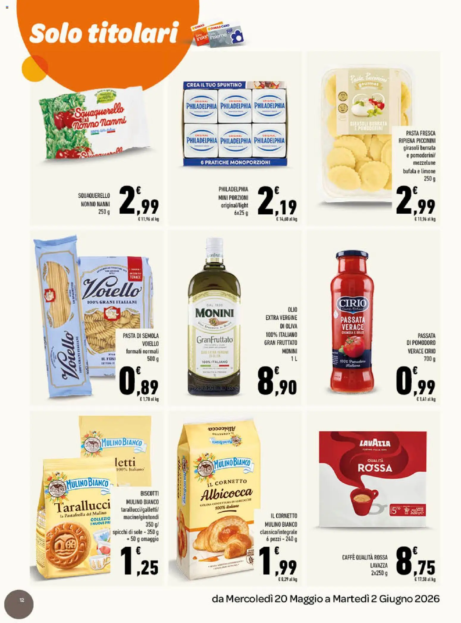 Volantino Conad del 20.05.2026 | Pagina: 12 | Prodotti: Pomodoro, Limone, Olive, Lavazza