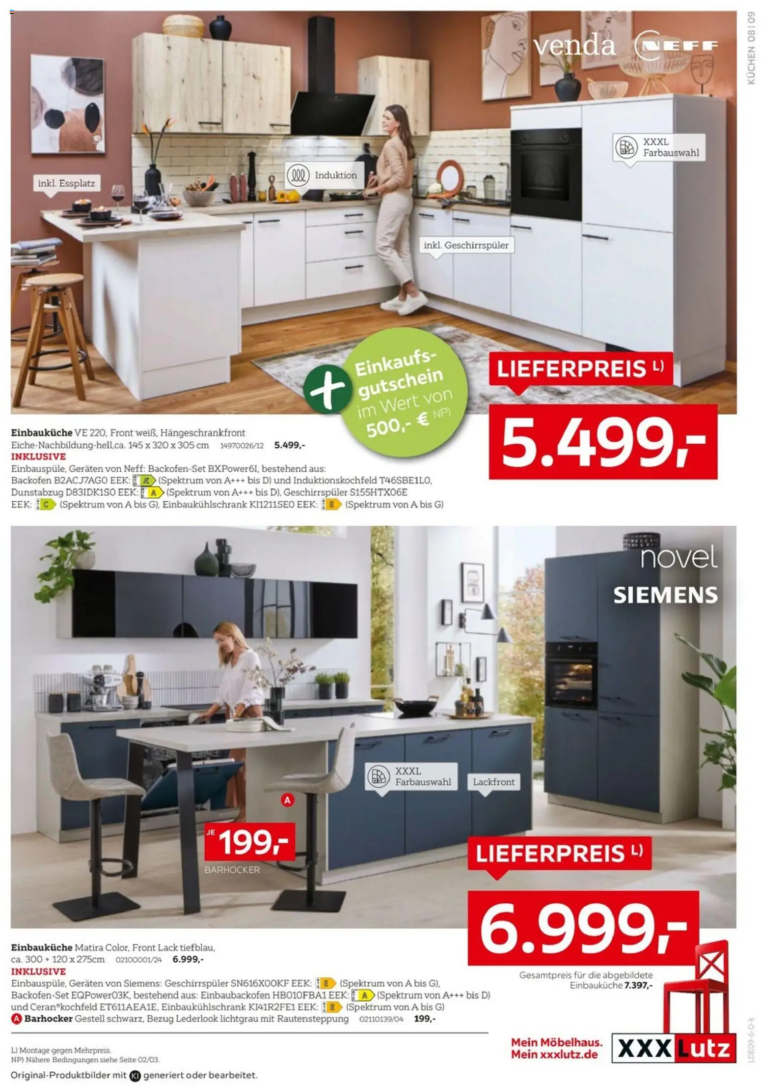 XXXLutz Nr. 1 bei Küchen – gültig ab 05.09.2026 | Seite: 9 | Produkte: Neff, Barhocker, Backofen, Kuchen