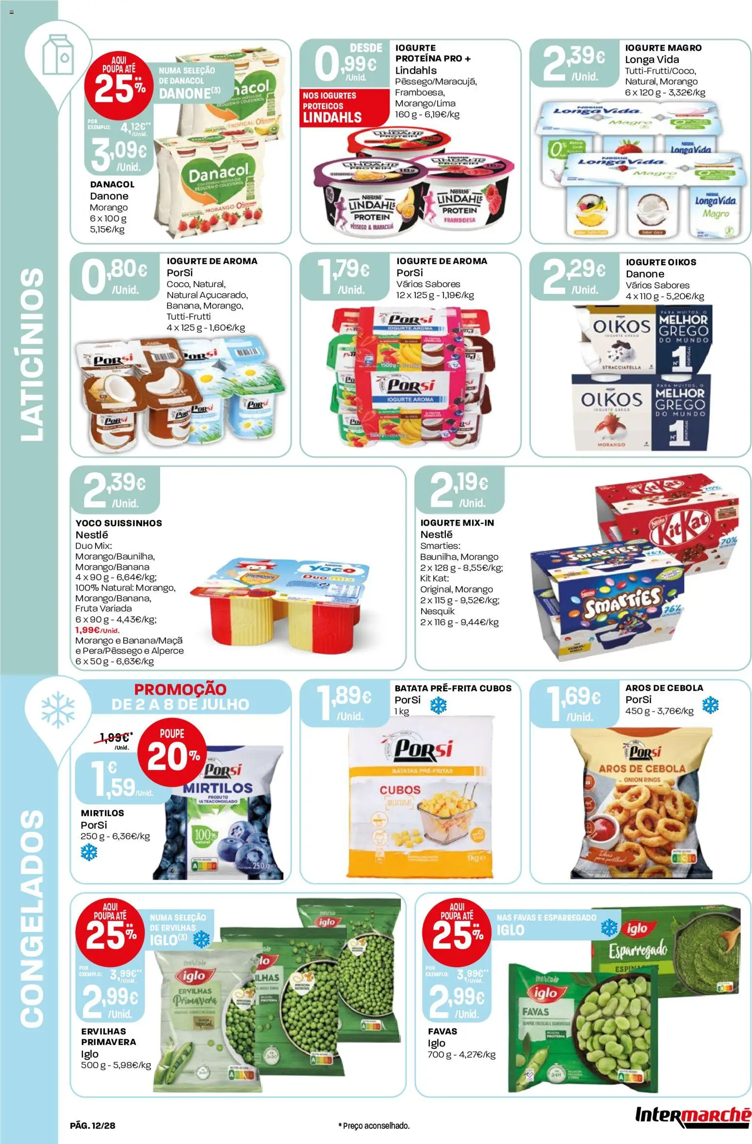 Intermarché Folheto Contact │ válido de 02/07/2026 | Página: 12 | Produtos: Batata, Iogurte, Nestlé, Mirtilos