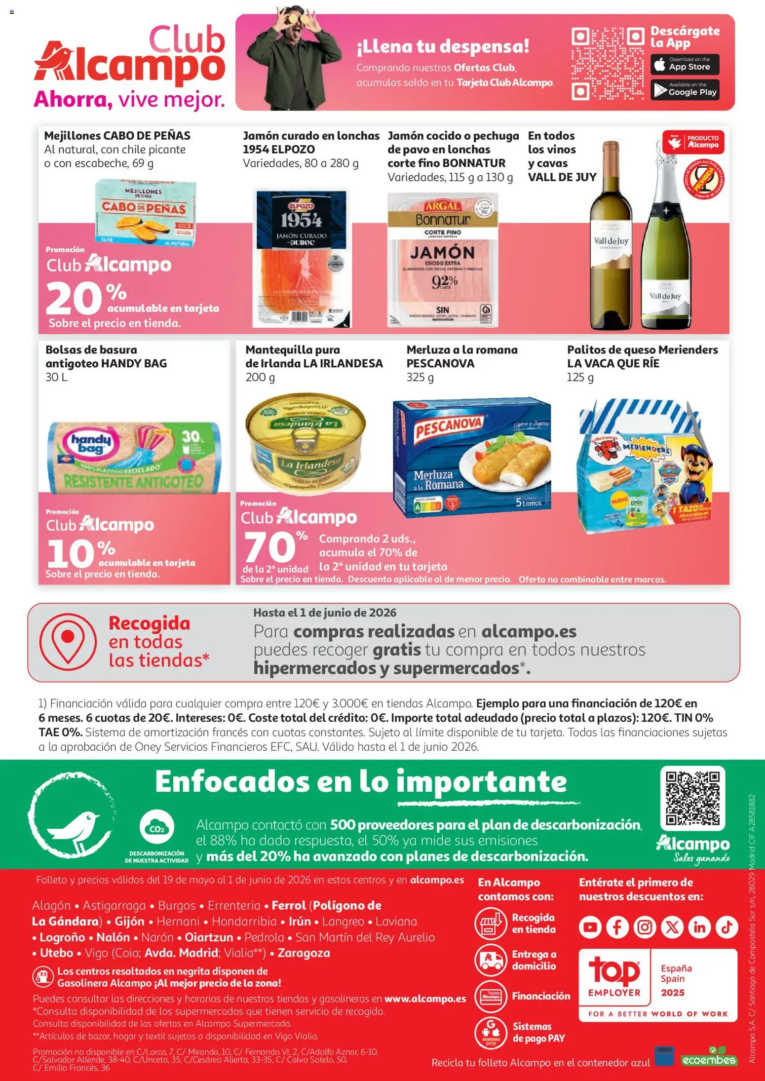 Alcampo HG Unico Mad │ válido desde el 19.05.2026 | Página: 38 | Productos: Εσώρουχα μπραζίλιαν, Queso, Jamón cocido, Συσκευή ροής