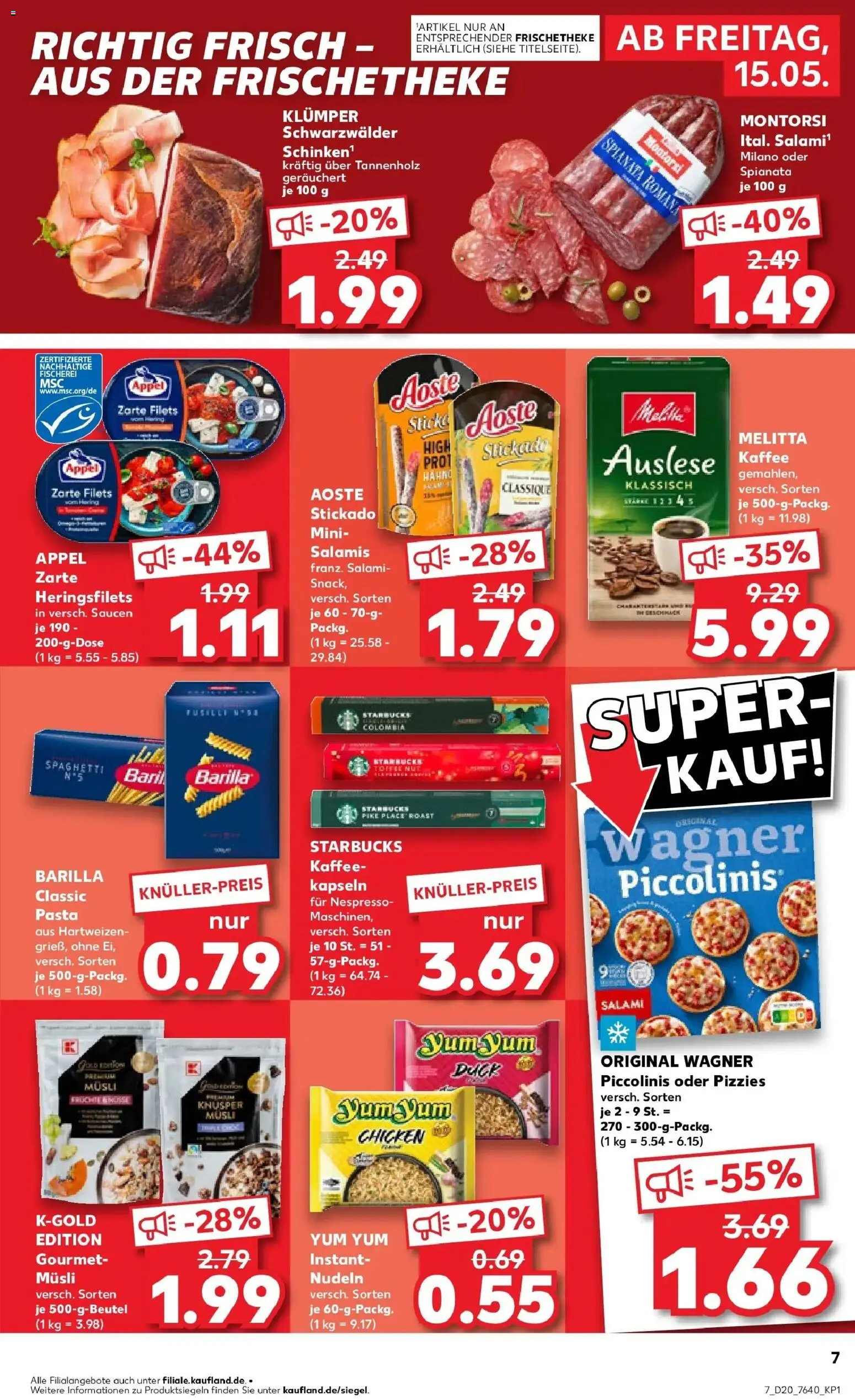 Kaufland Prospekt Andernach	 – gültig ab 10.05.2026 | Seite: 14 | Produkte: Kaffee, Starbucks, Pasta, Salami
