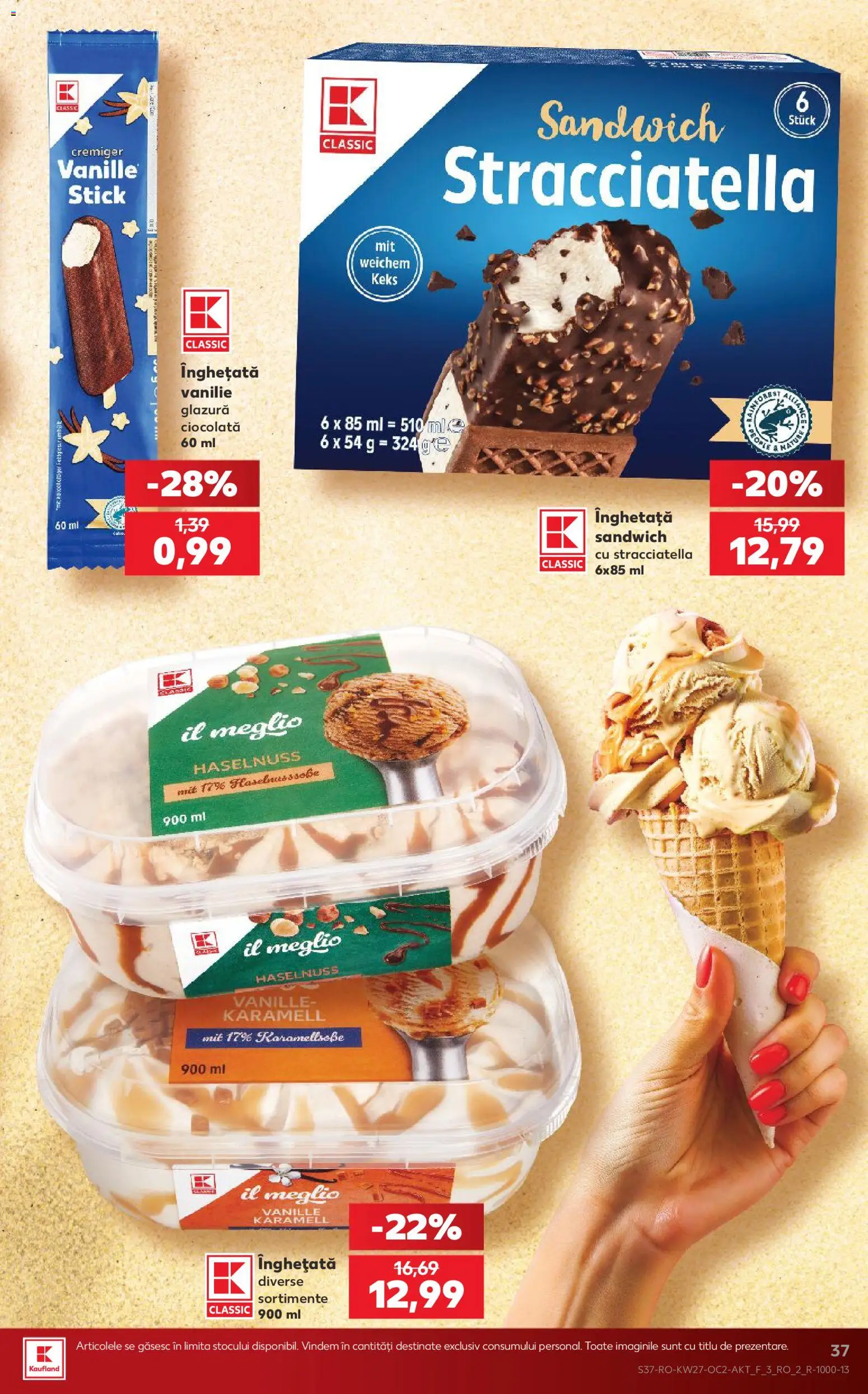 Noul catalog Kaufland – valabil de la 01.07.2026 | Pagină: 37 | Produse: Ciocolată, Înghețată