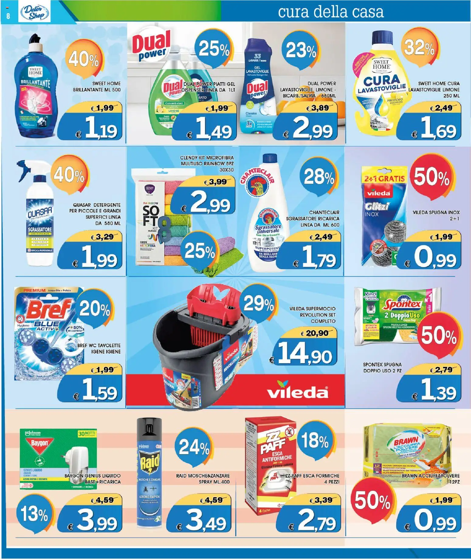 Volantino Deter Shop del 01/07/2026 | Pagina: 8 | Prodotti: Gin, Acqua, Lavastoviglie, WC