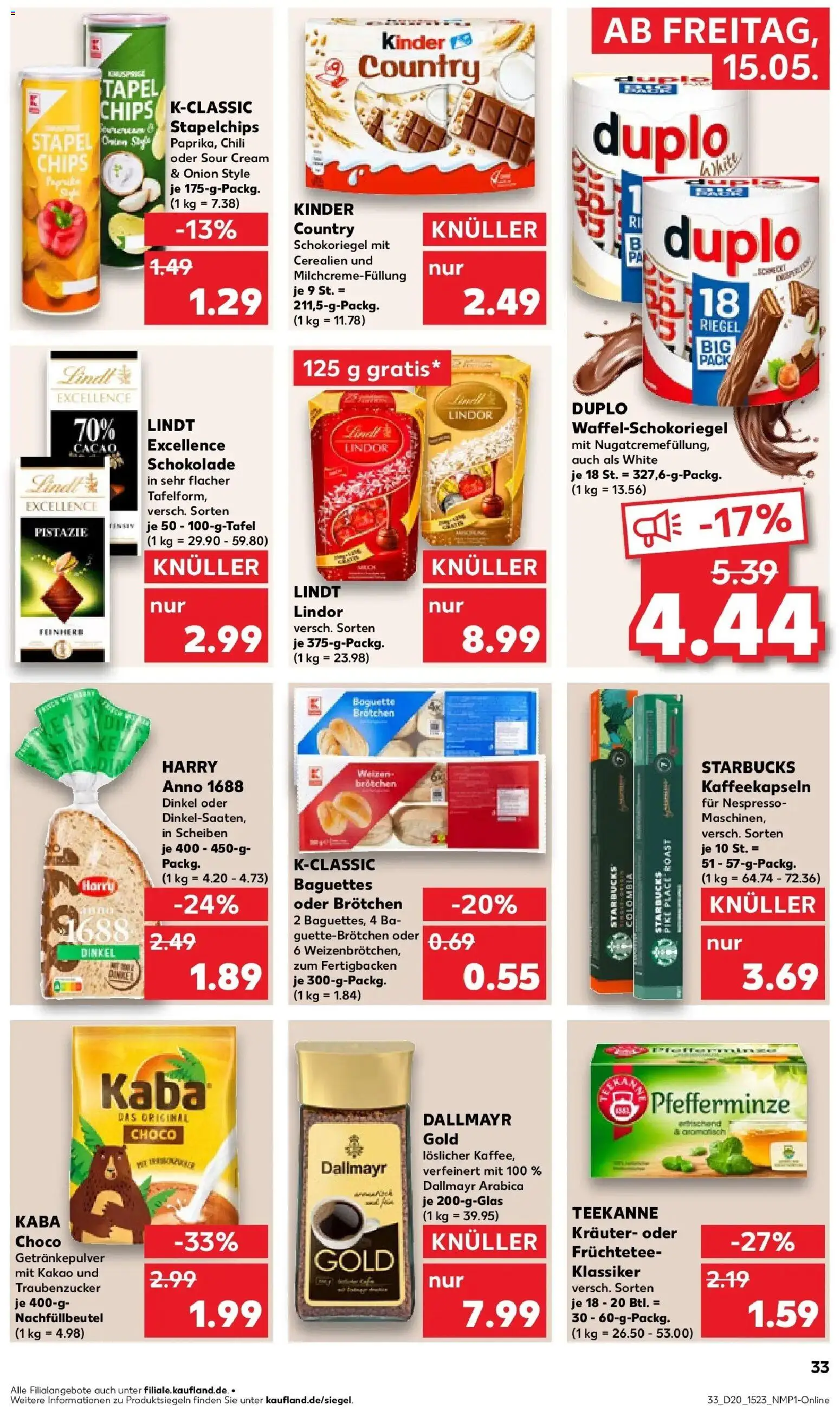 Kaufland Prospekt Sömmerda – gültig ab 15.05.2026 | Seite: 33 | Produkte: Baguette, Dallmayr, Chili, Teekanne