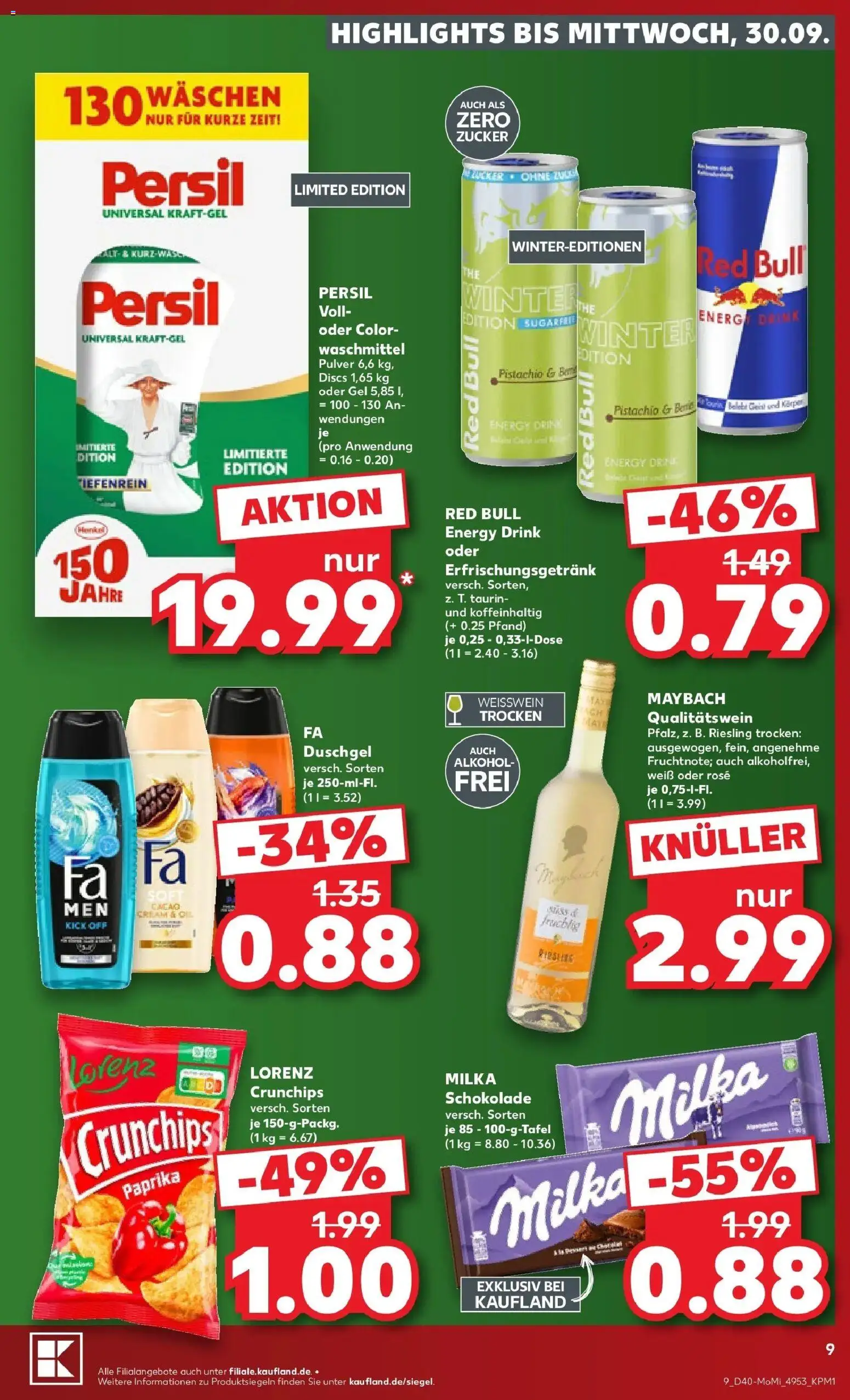 Prospekt Kaufland ab 28.09.2026 » Angebote Online zum Blättern | Seite: 9 | Produkte: Weißwein, Milka, Zucker, Persil