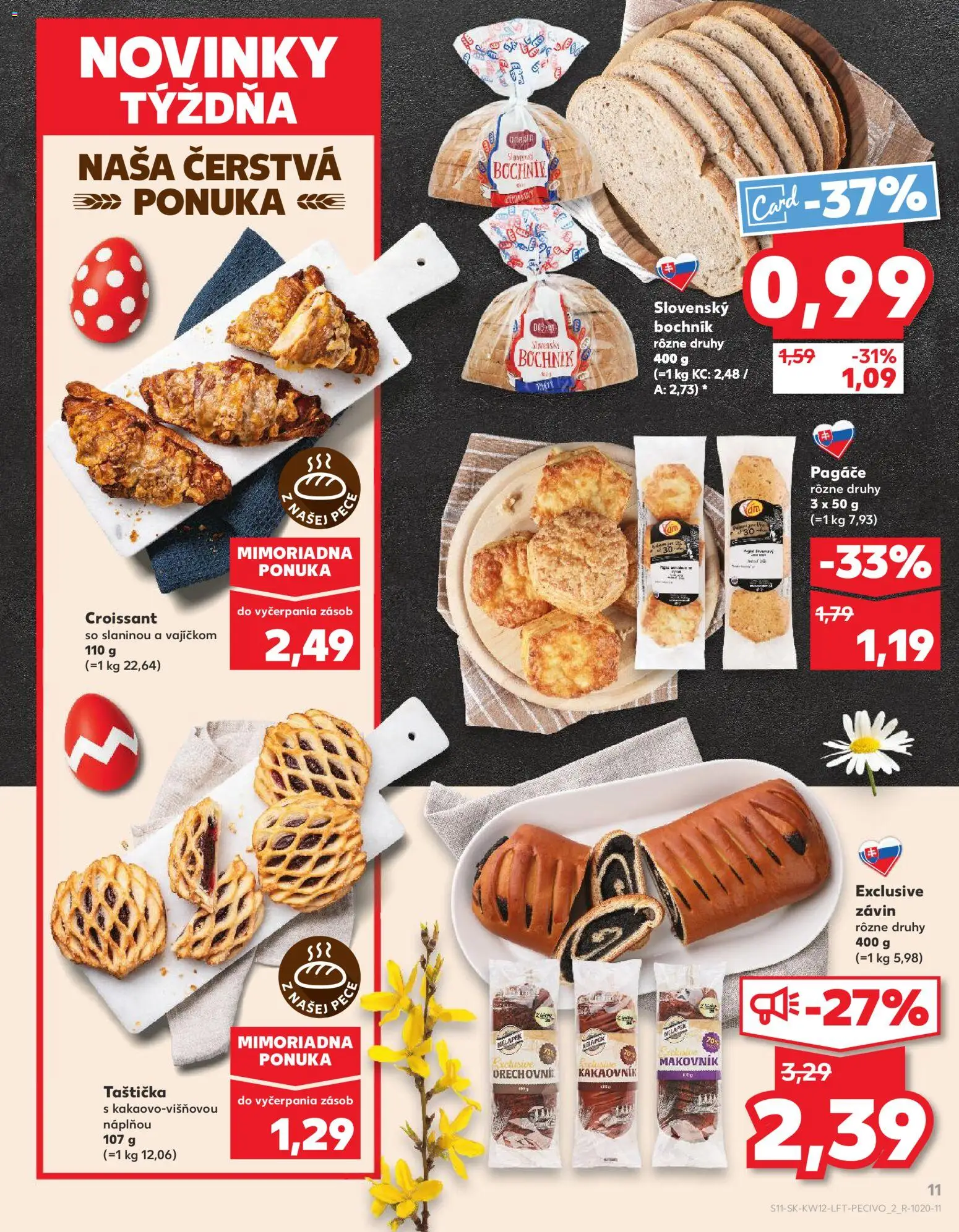 Nové Kaufland akcie – leták je platný od 19.03.2026 | Strana: 11 | Produkty: Croissant, Závin