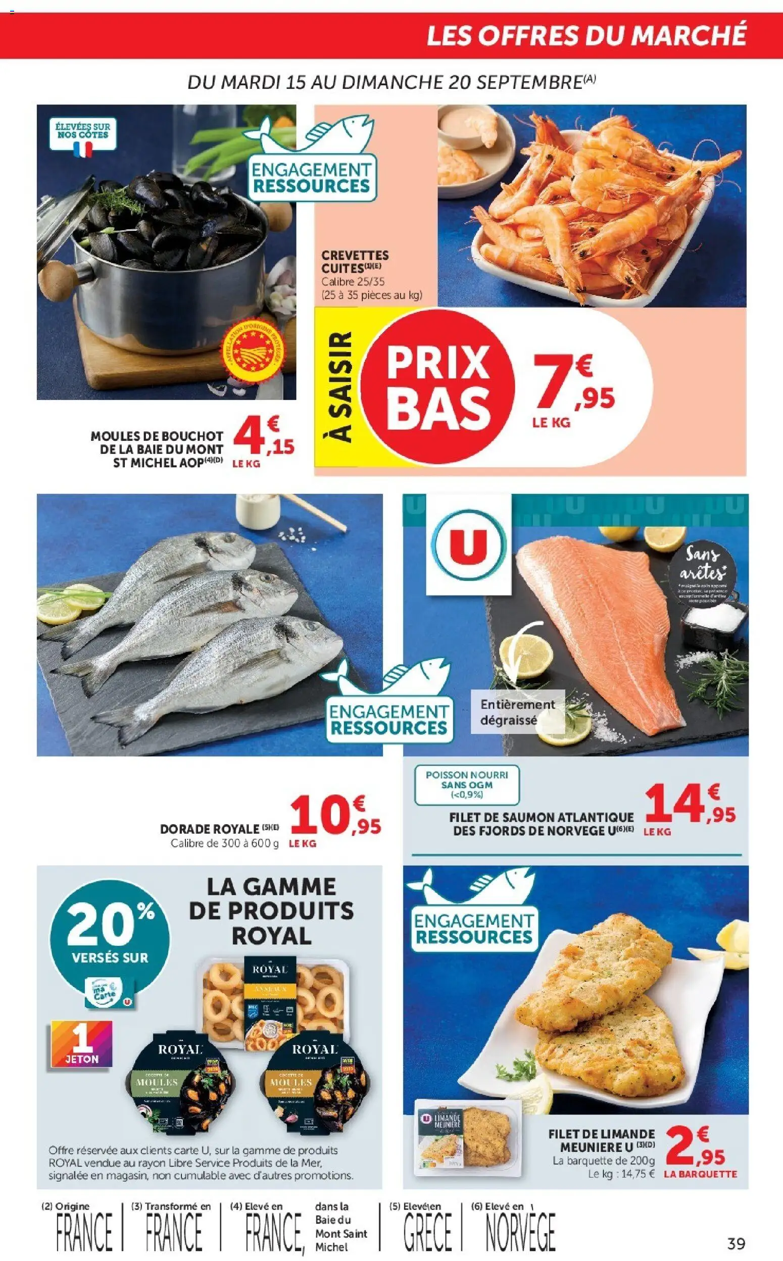 {H1} | Page: 39 | Produits: Filet de saumon, Moules de bouchot, Poisson, Saumon