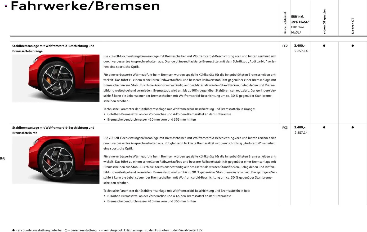 Audi e-tron GT – gültig ab 28.10.2025 | Seite: 86 | Produkte: Lautsprecher