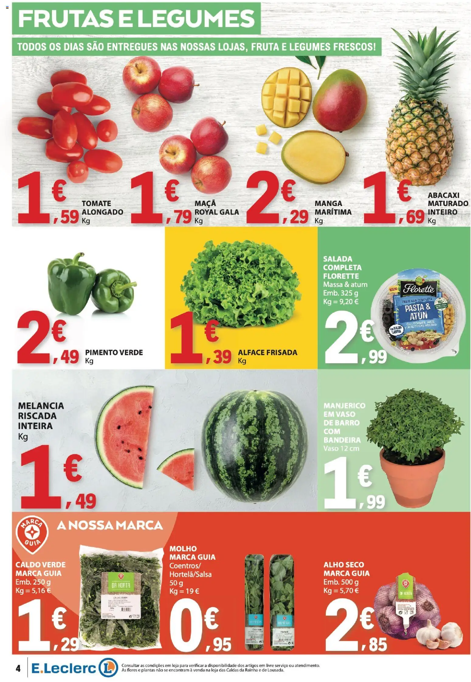 E.Leclerc folheto │ válido de 11.06.2026 | Página: 4 | Produtos: Atum, Flores, Vaso, Tomate