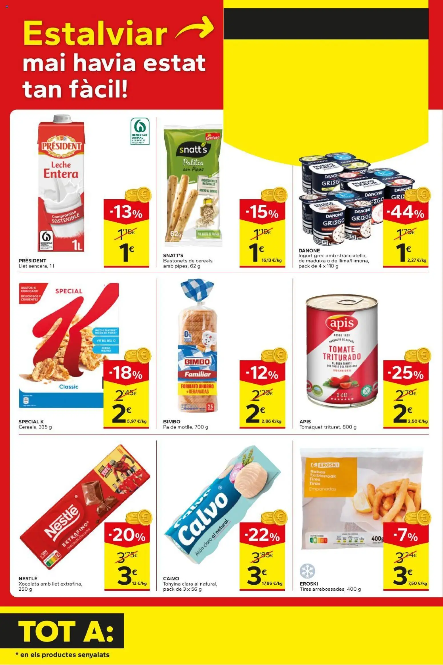 Caprabo folleto │ válido desde el 27/08/2026 | Página: 2 | Productos: Leche, Atún, Chocolate, Tomate