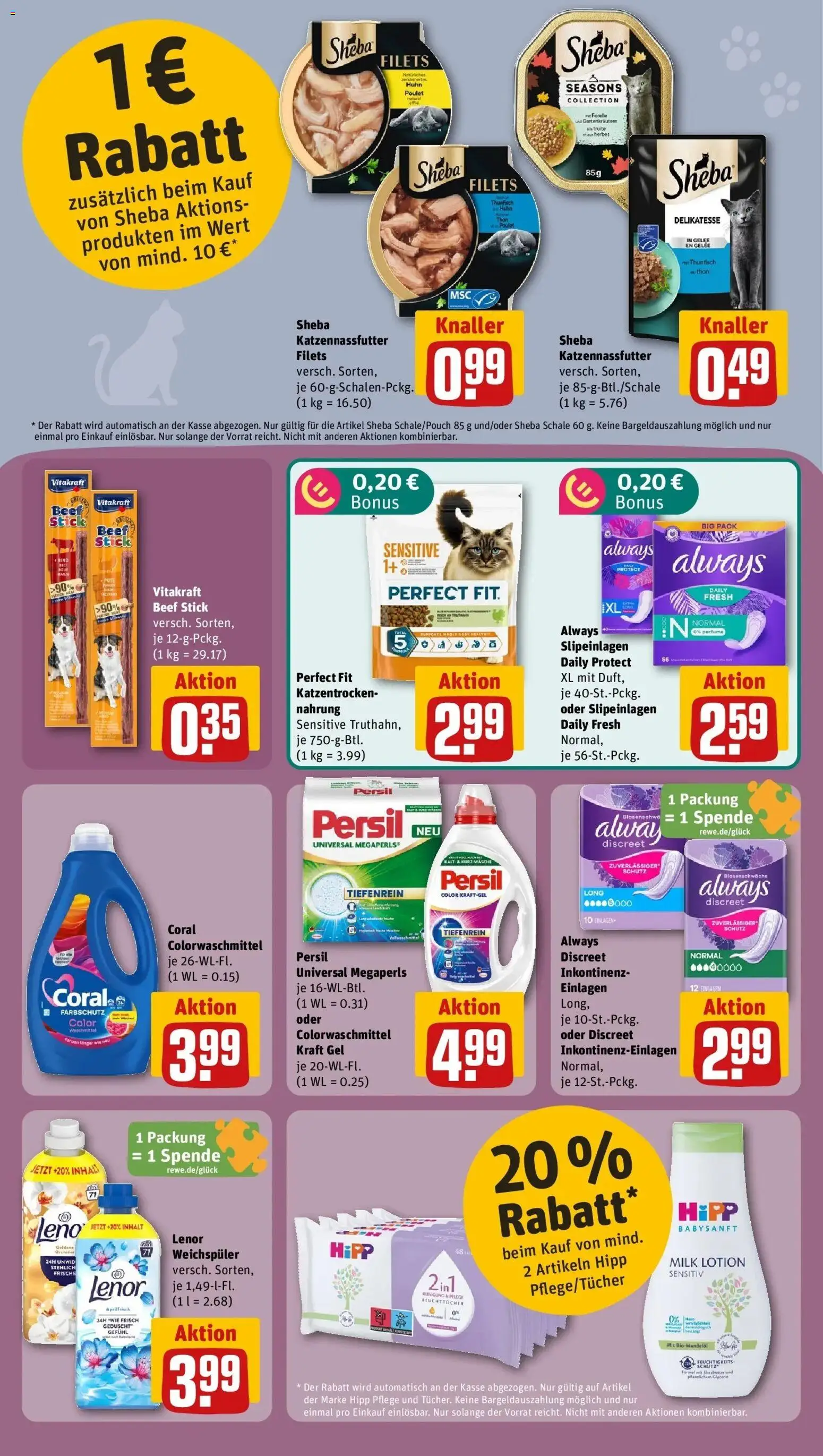 Rewe Prospekt München – gültig ab 27.07.2026 | Seite: 26 | Produkte: Lenor, Sheba, Coral, Weichspüler