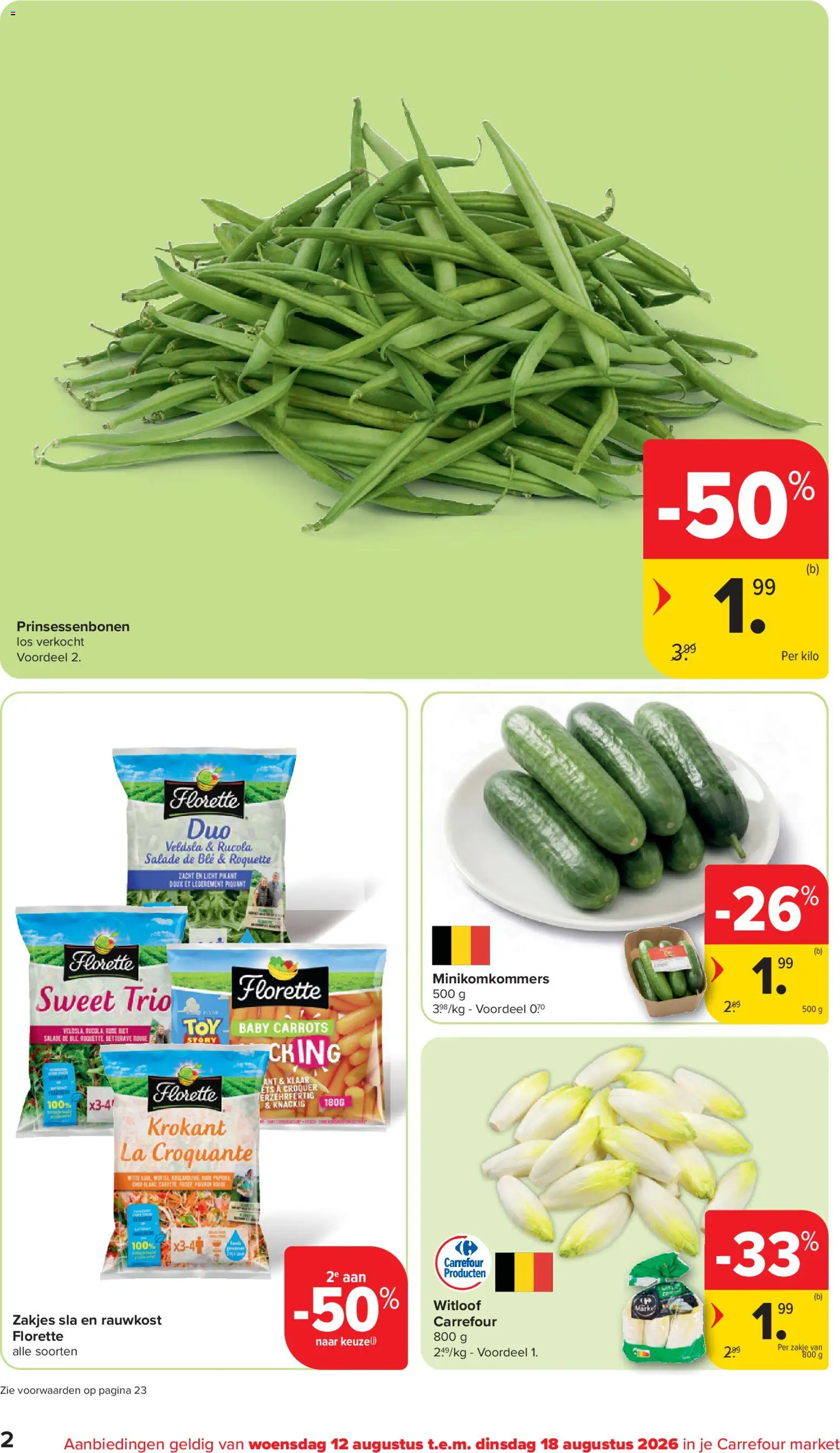 {H1} | Pagina: 2 | Producten: Salade, Biet, La, Rucola
