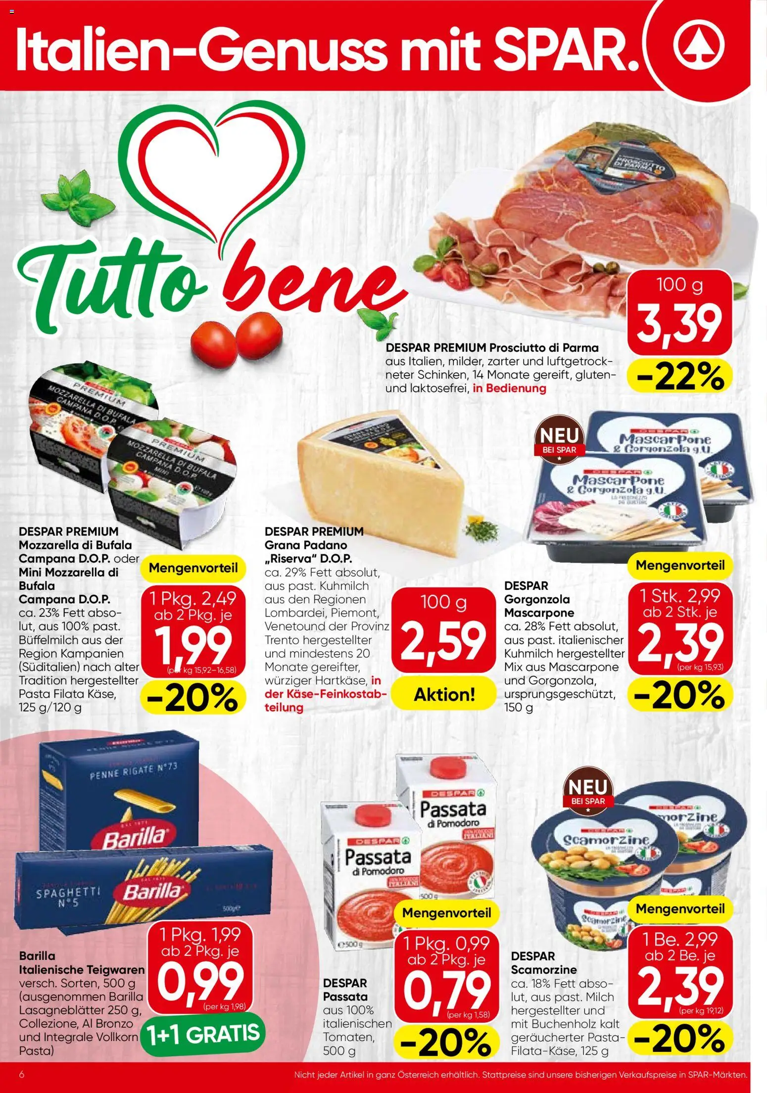Spar Flugblatt - Burgenland gültig ab 30.04.2026 | Seite: 6 | Produkte: Pasta, Milch, Hajdina liszt