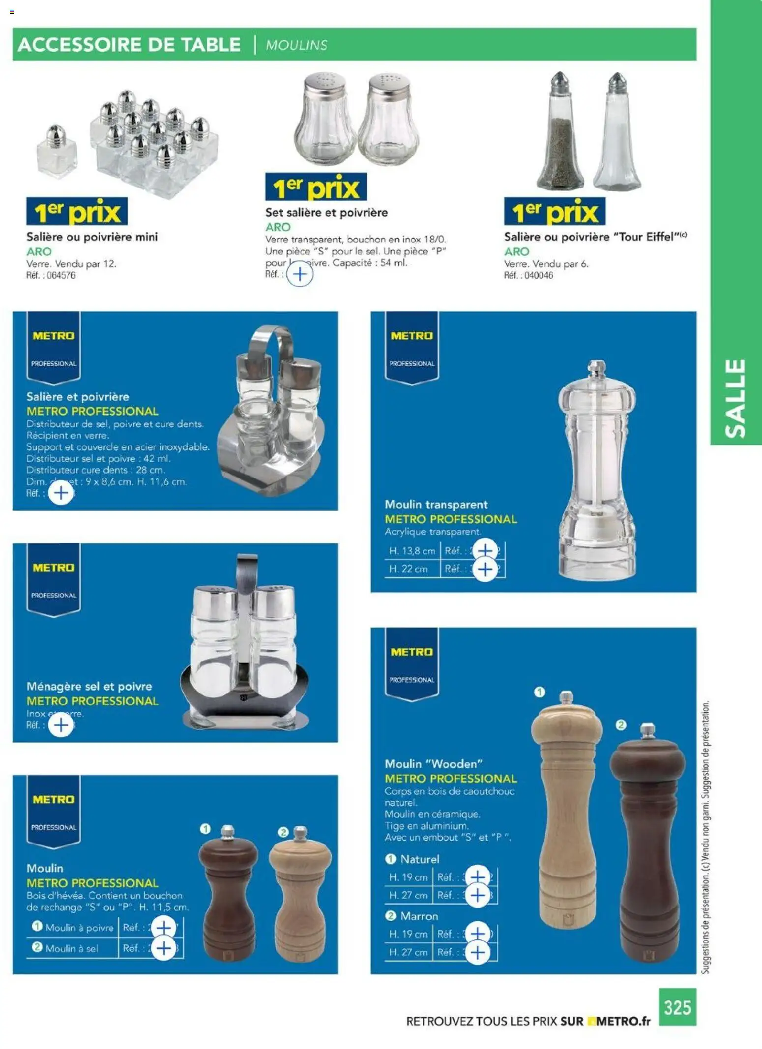 {H1} | Page: 325 | Produits: Sel, Poivre, Table